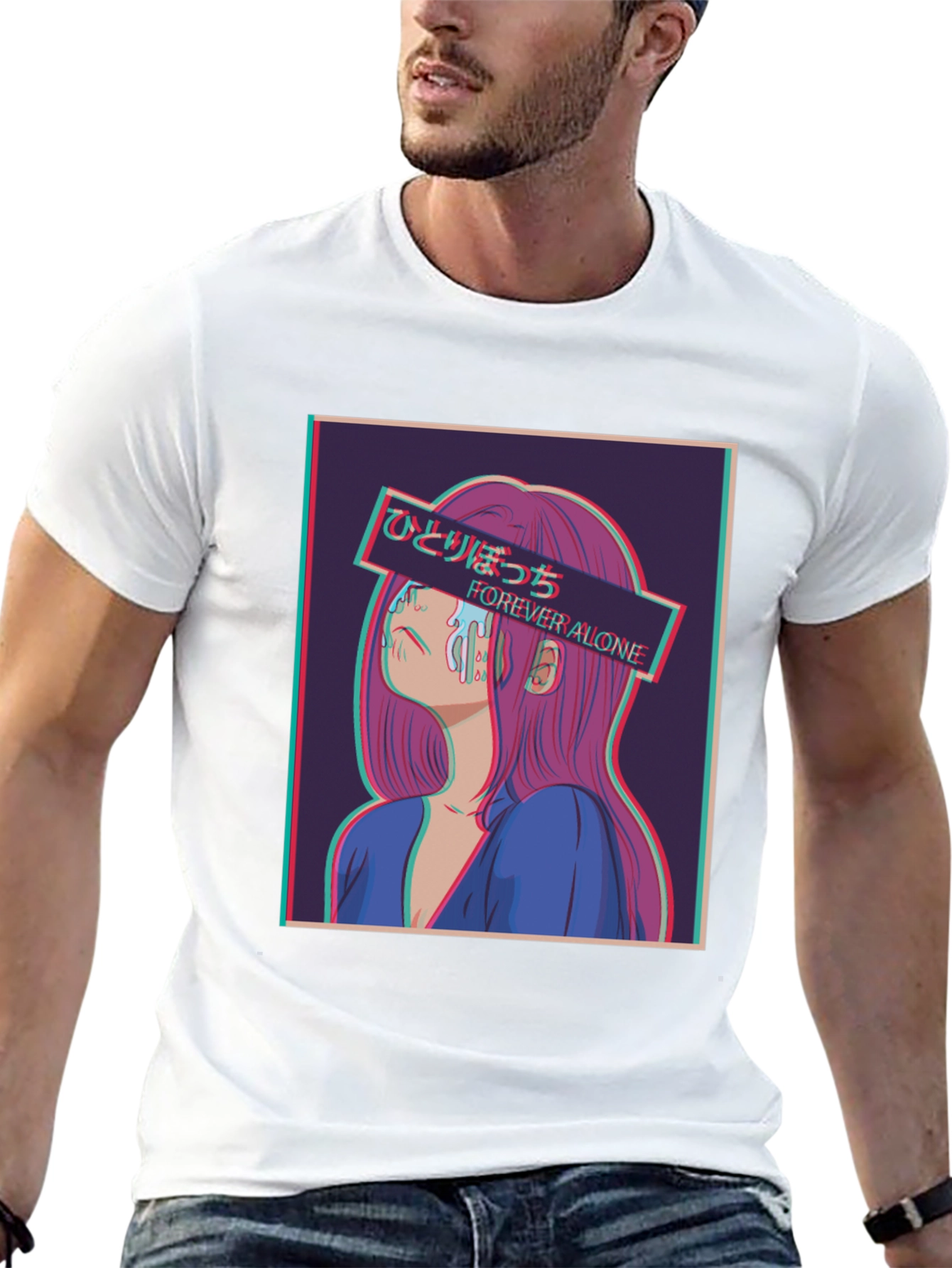 Anime Forever Alone T-Shirt Vaporwave Graphic Tee