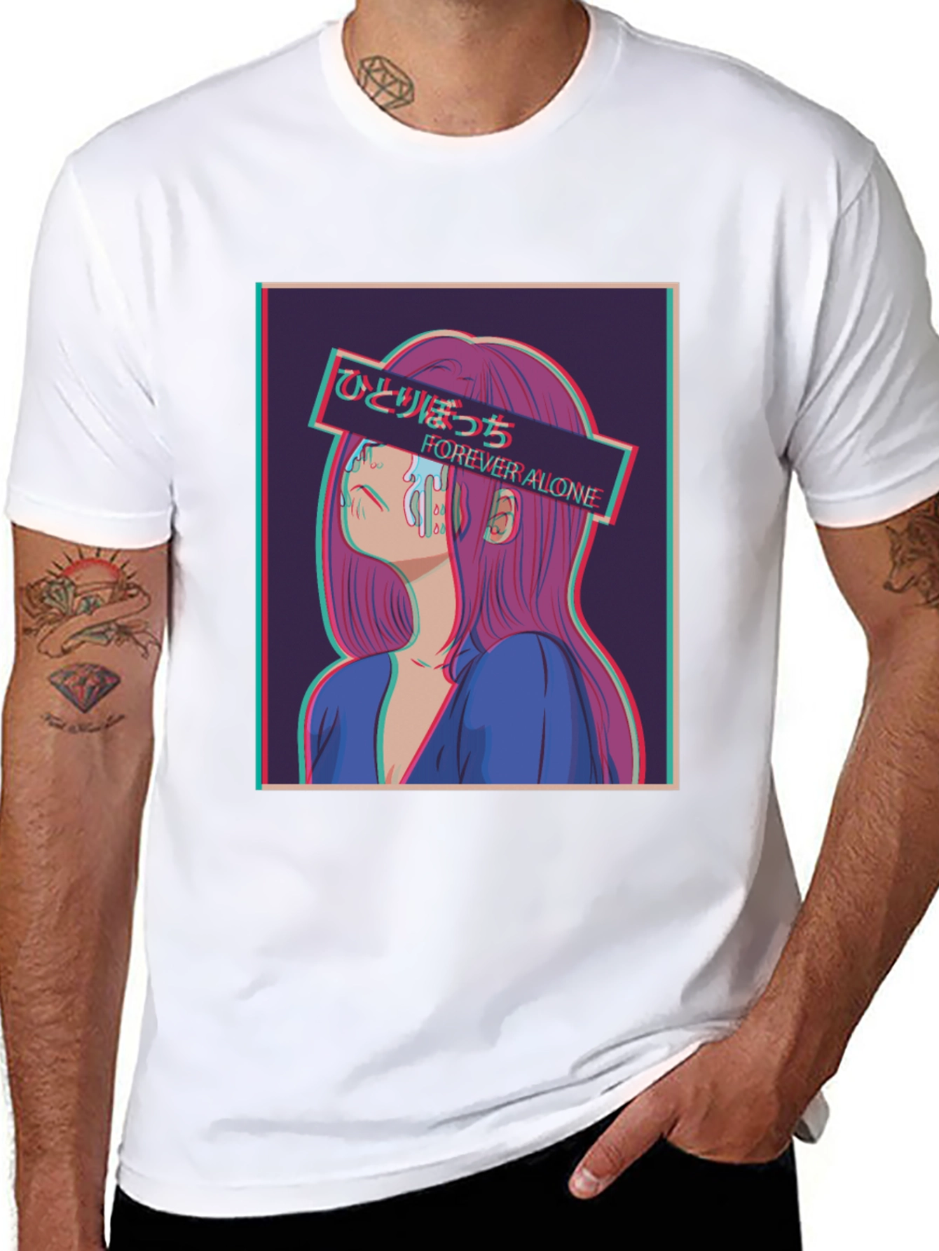 Anime Forever Alone T-Shirt Vaporwave Graphic Tee