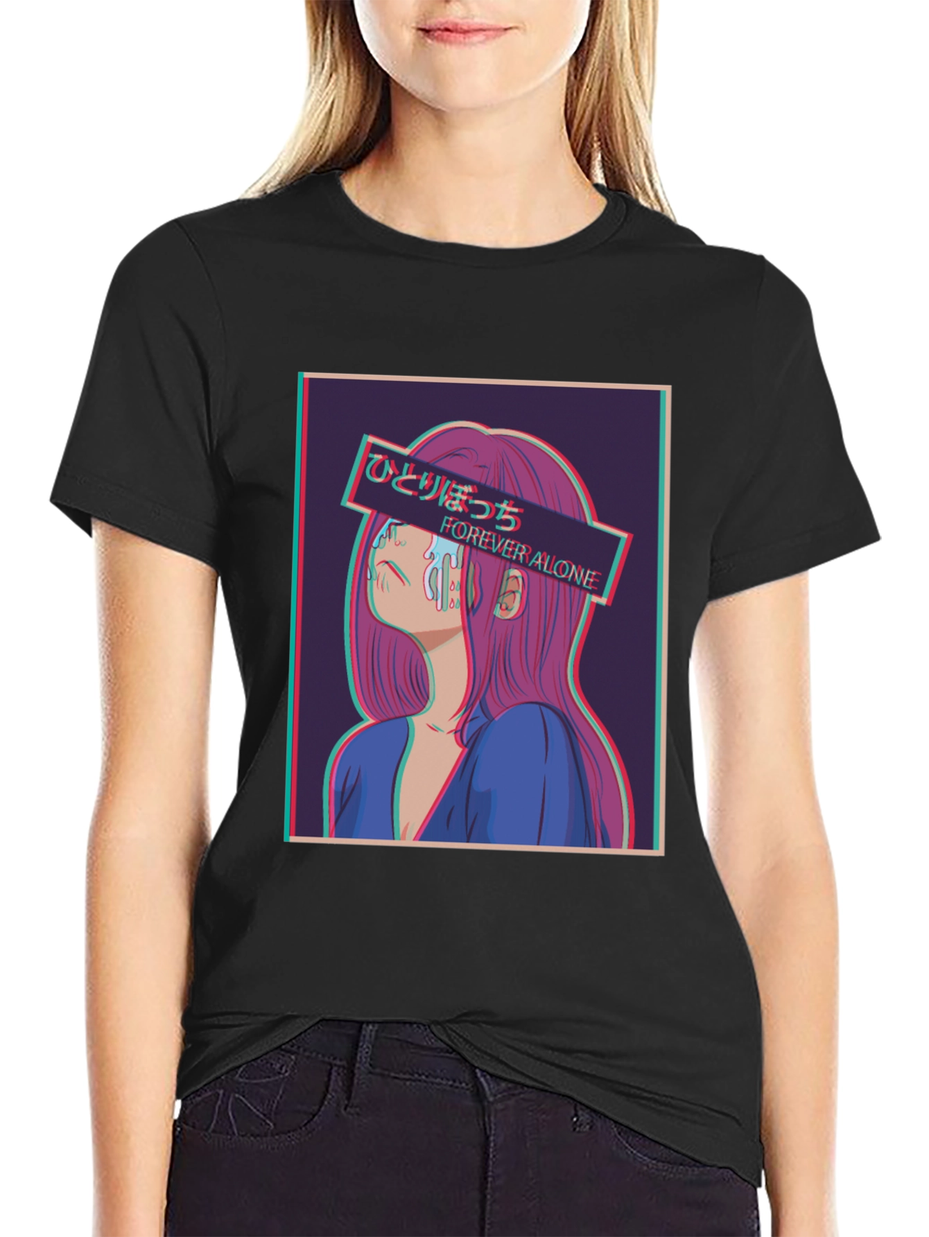 Anime Forever Alone T-Shirt Vaporwave Graphic Tee