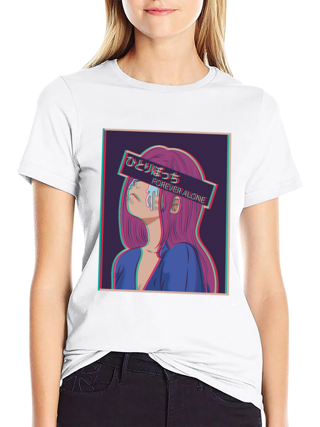 Anime Forever Alone T-Shirt Vaporwave Graphic Tee