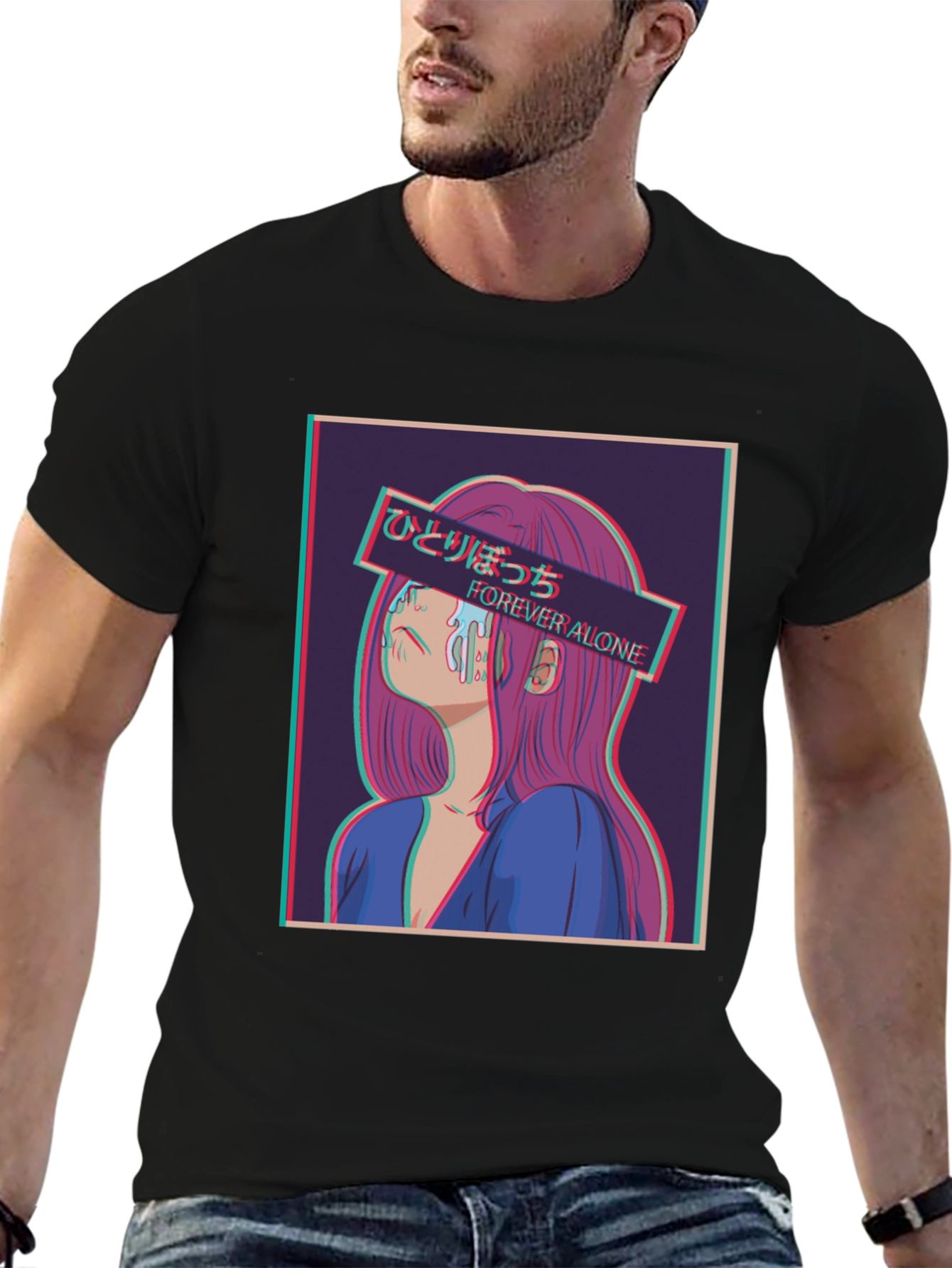 Anime Forever Alone T-Shirt Vaporwave Graphic Tee