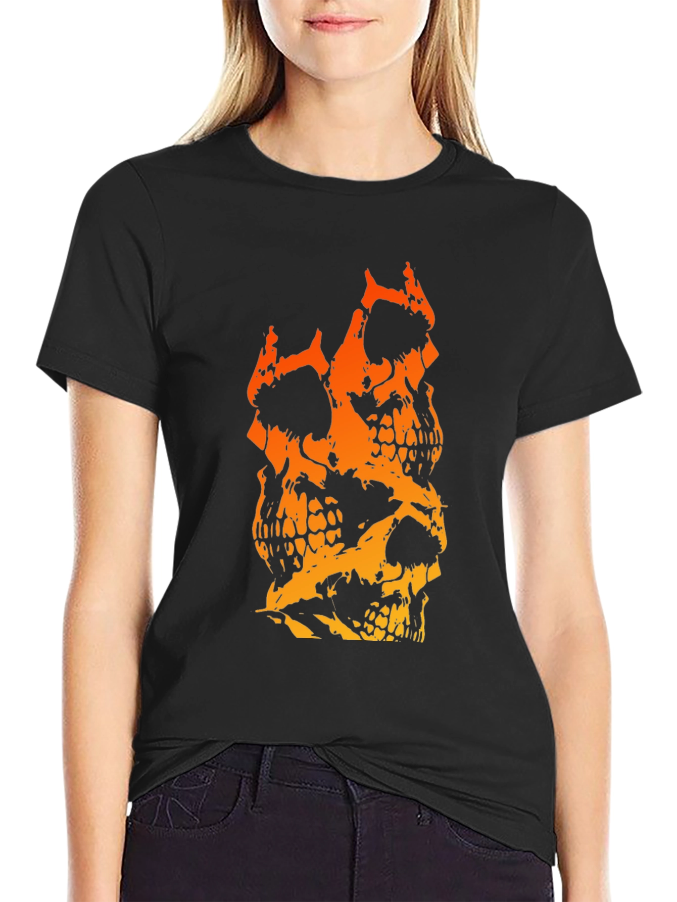 Skull Stack Graphic Tee - Mens Black T-Shirt