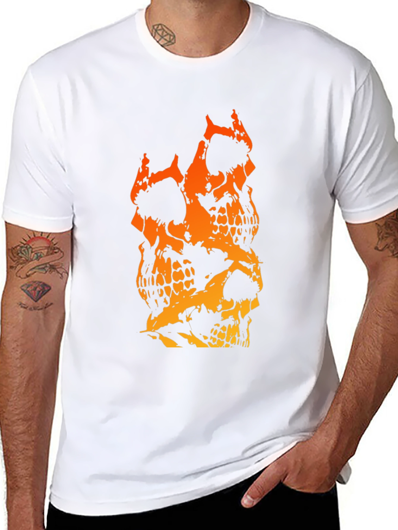 Skull Stack Graphic Tee - Mens Black T-Shirt