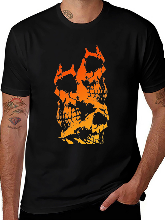 Skull Stack Graphic Tee - Mens Black T-Shirt