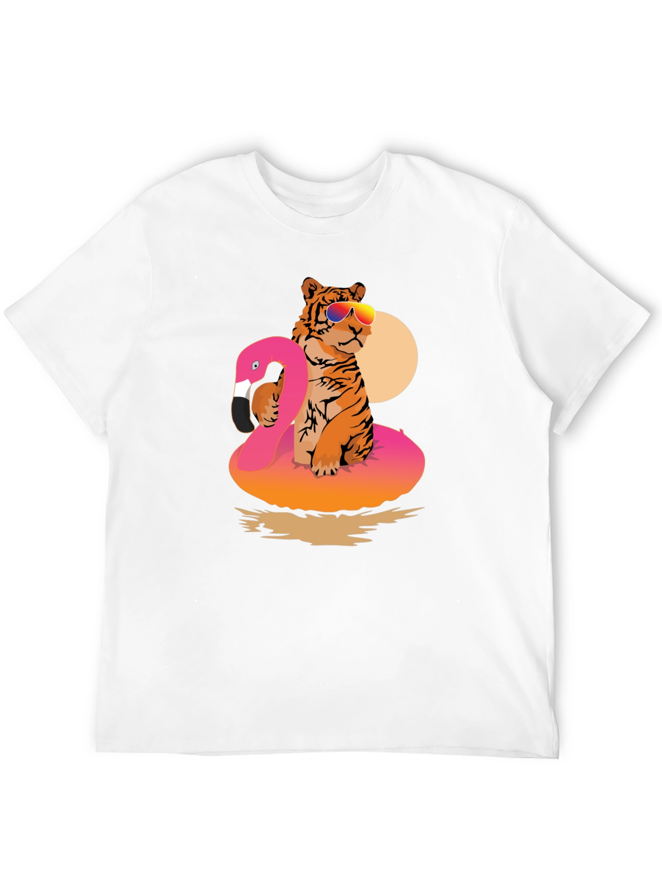 Tiger Flamingo Float T-Shirt - Summer Vibes