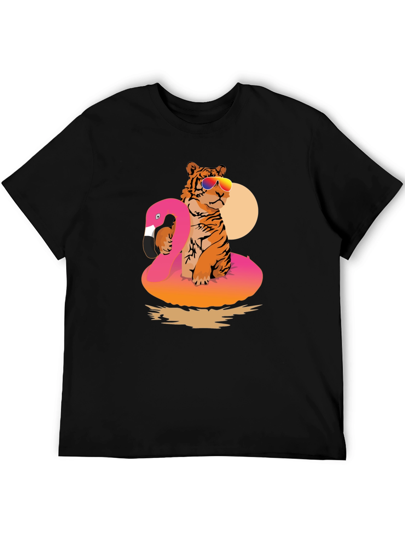 Tiger Flamingo Float T-Shirt - Summer Vibes