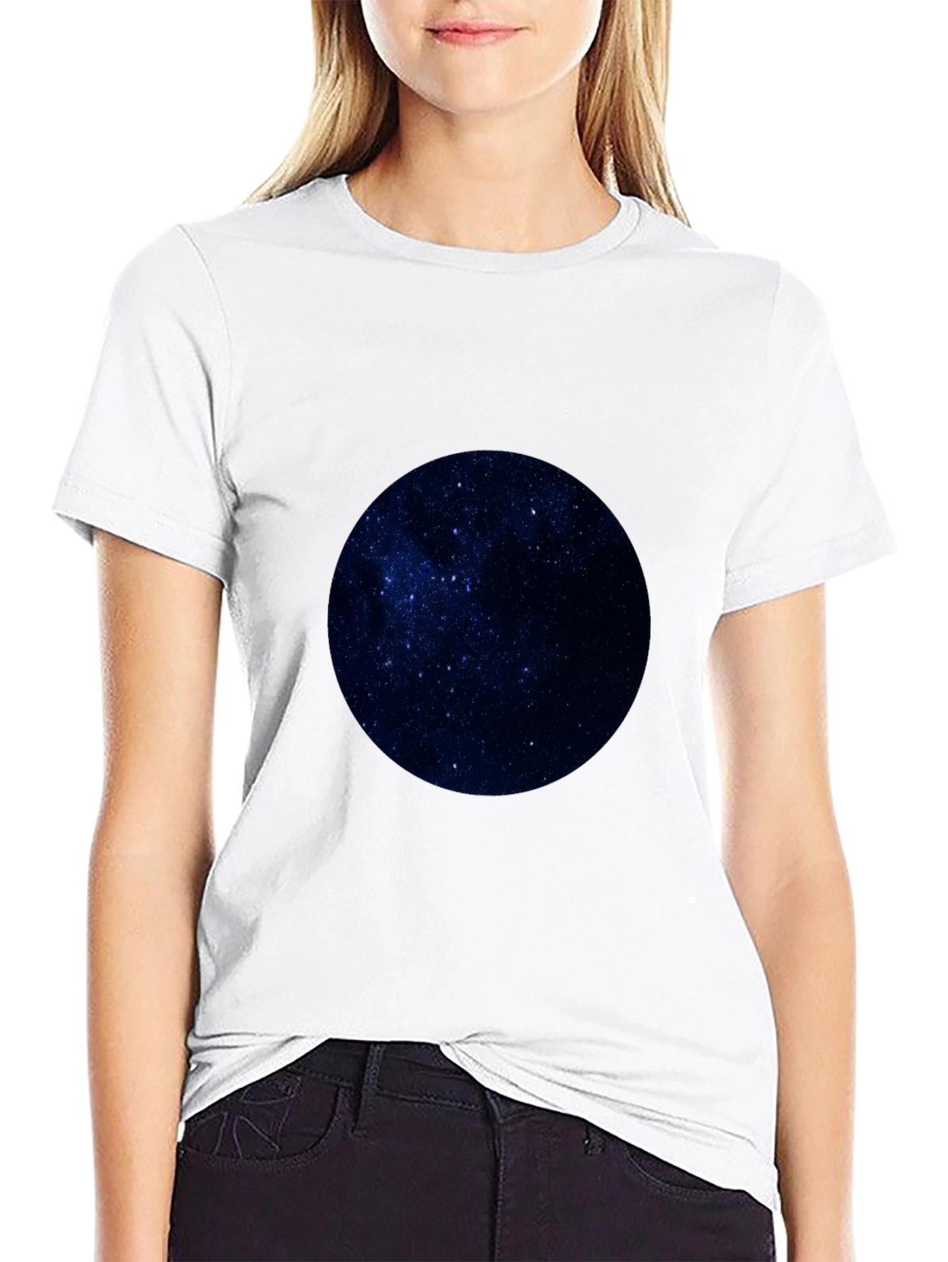 Celestial Sphere Graphic Tee - Black Cotton Comfort
