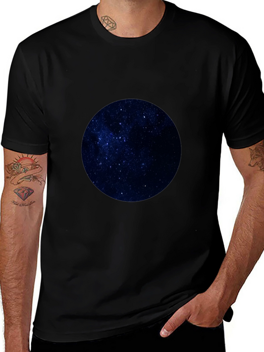 Celestial Sphere Graphic Tee - Black Cotton Comfort