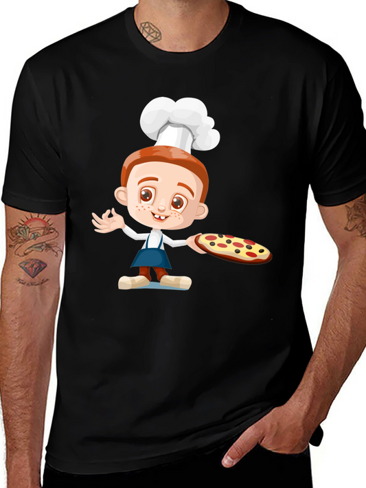 Chef Pizza T-Shirt - Cartoon Graphic Tee