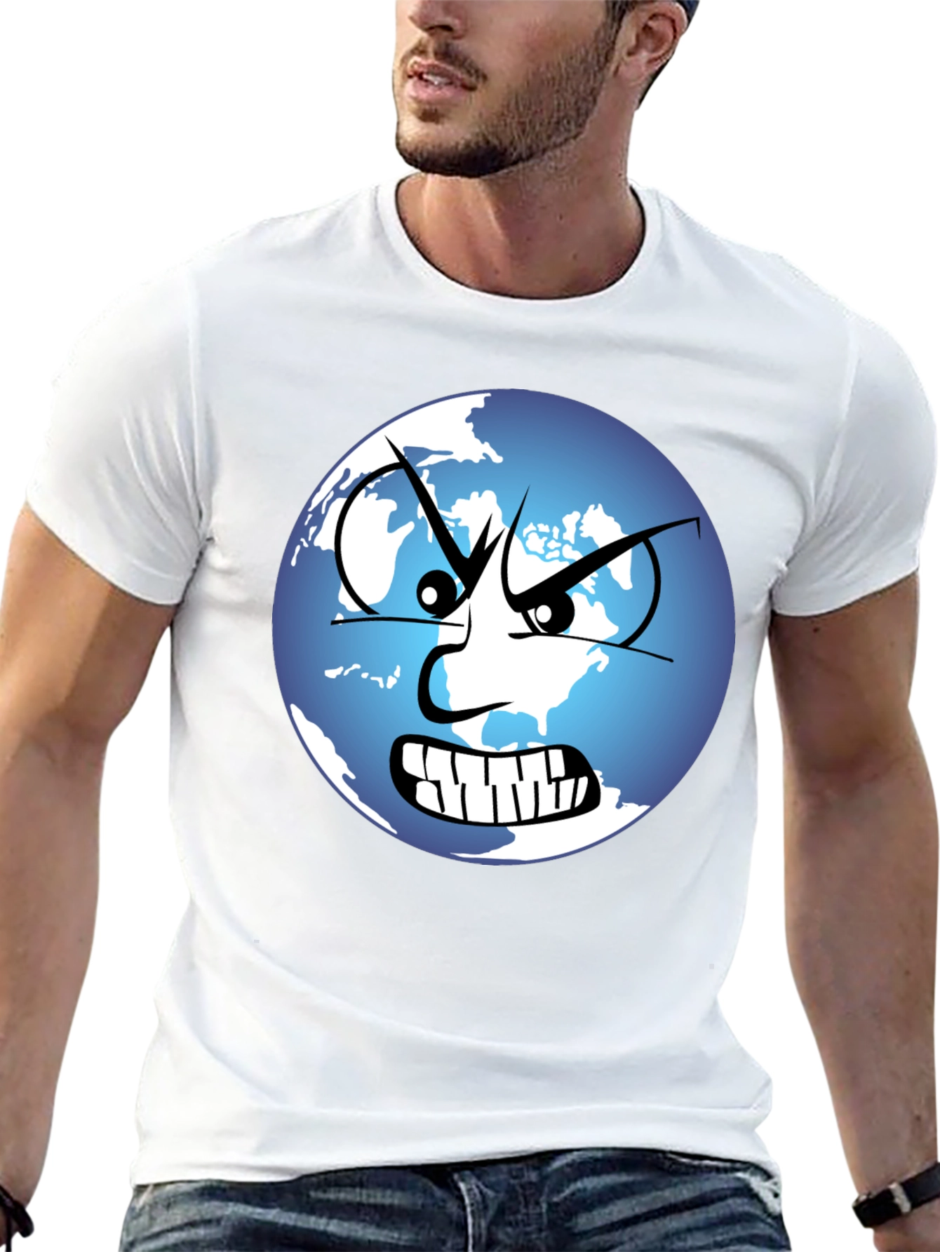 Angry Earth Graphic Tee - Black