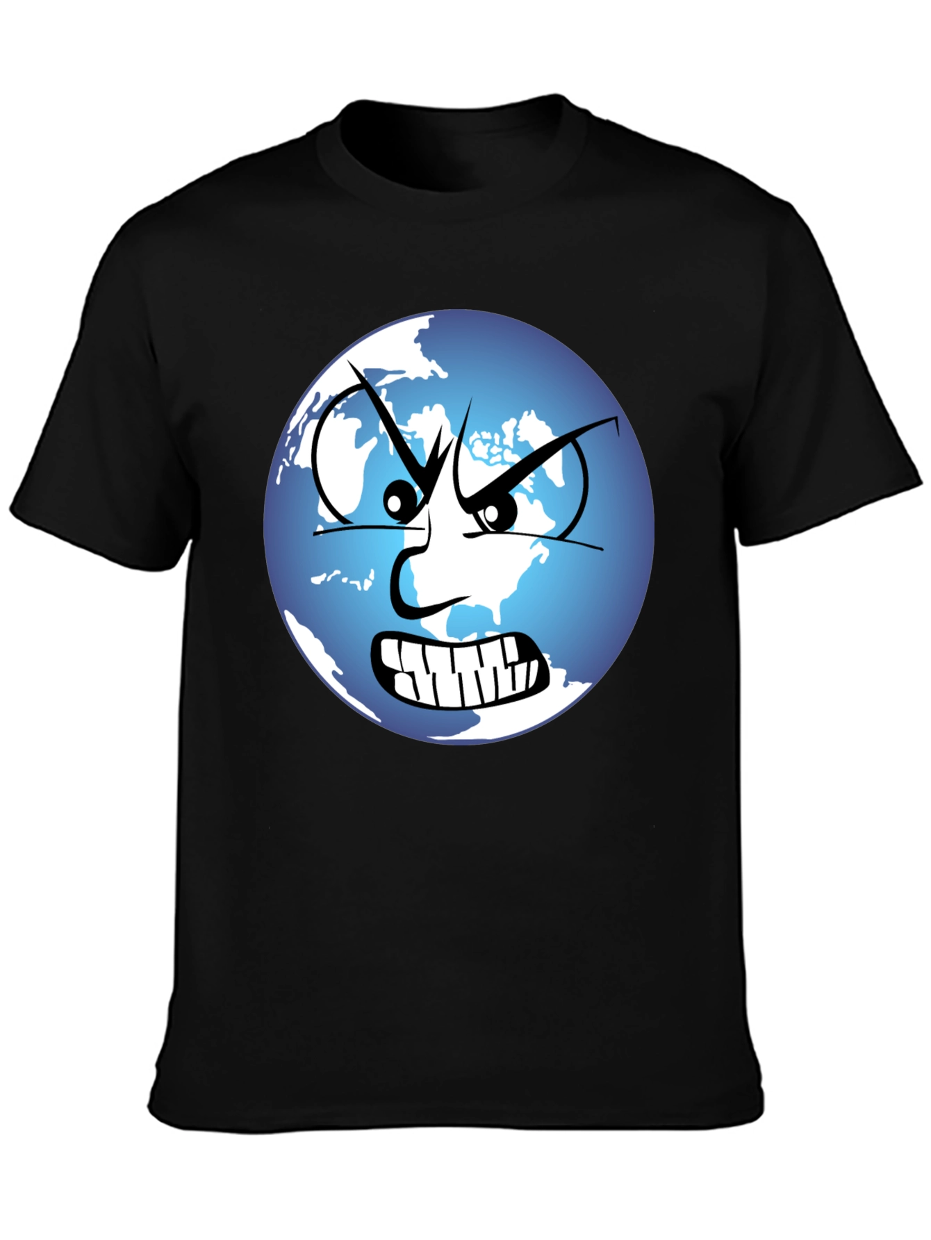Angry Earth Graphic Tee - Black