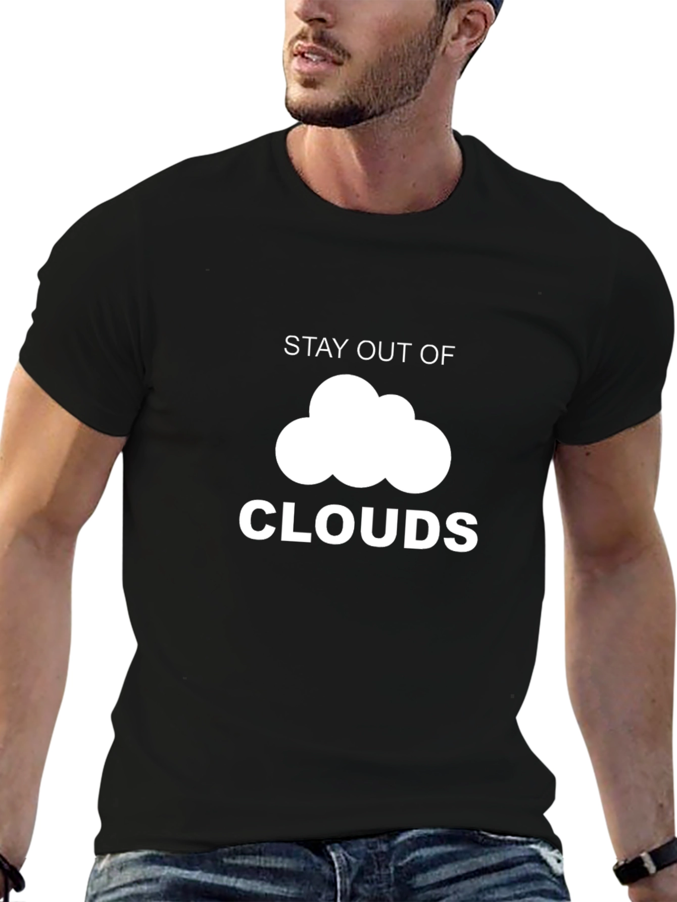 Stay Out of Clouds Graphic Tee - Black