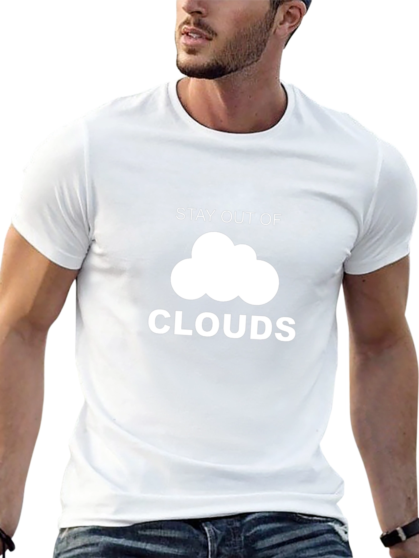 Stay Out of Clouds Graphic Tee - Black