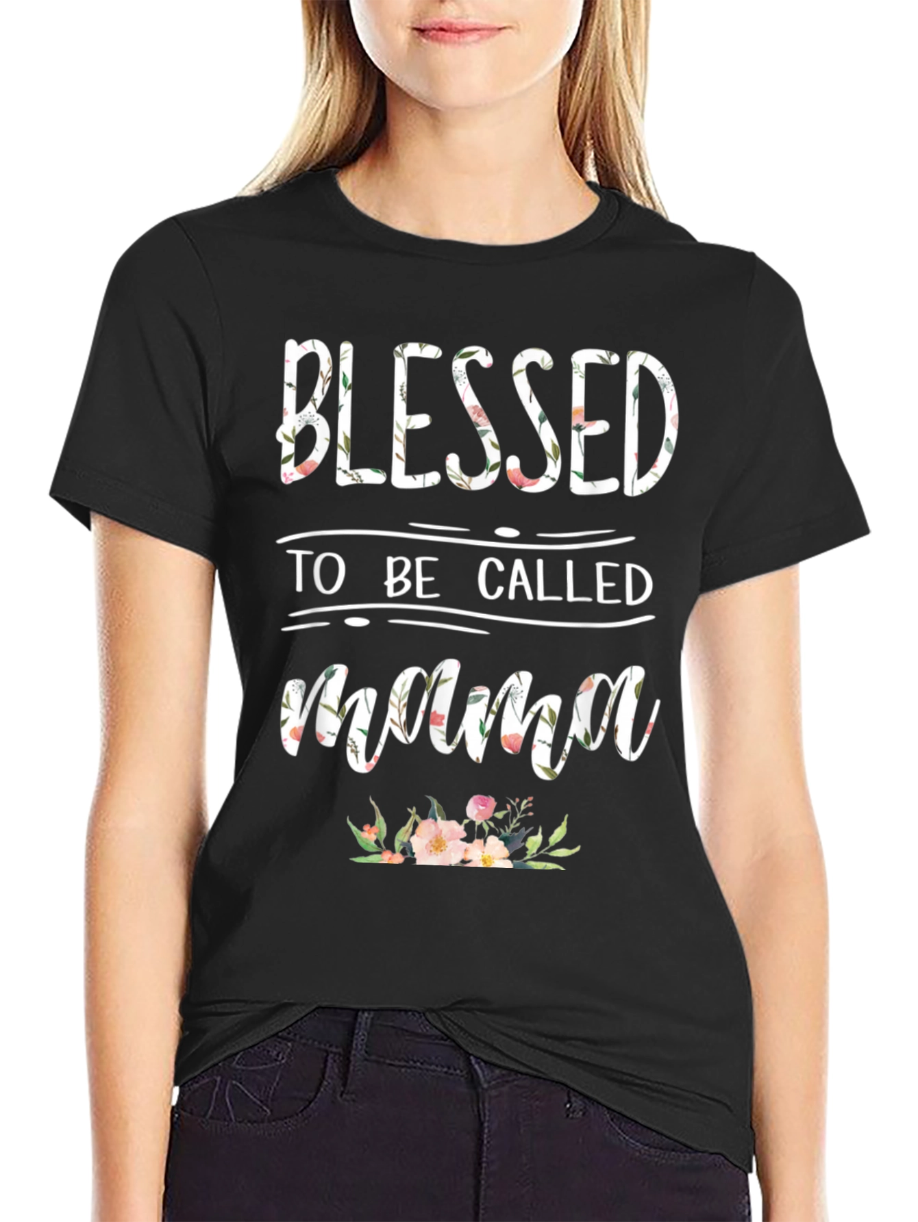 Blessed to Be Called Mama Floral T-Shirt