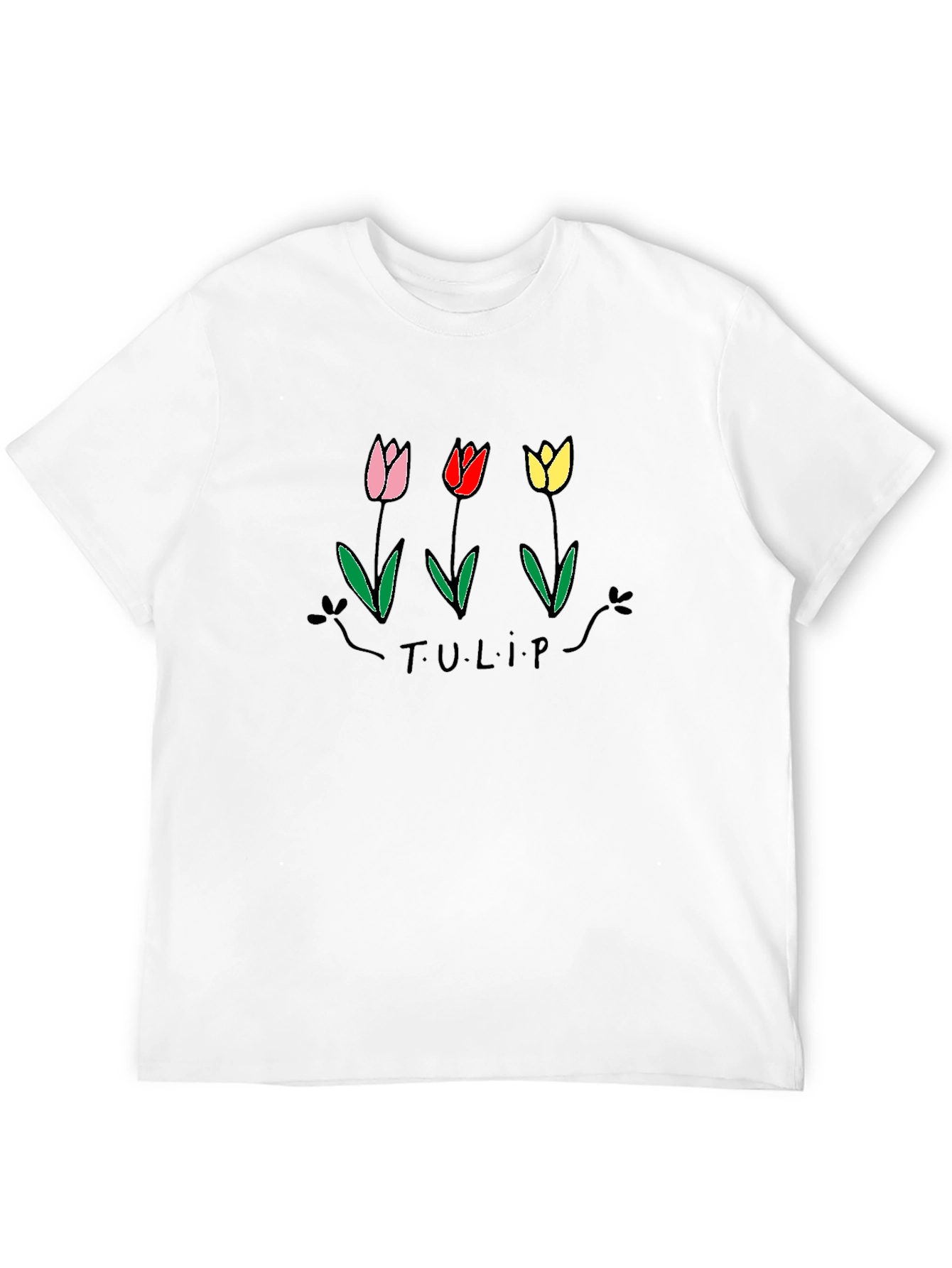 Tulip Graphic Black T-Shirt
