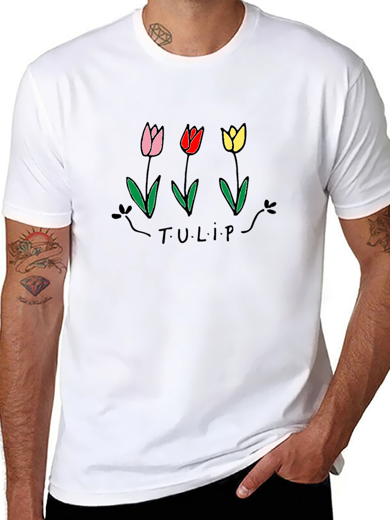 Tulip Graphic Black T-Shirt