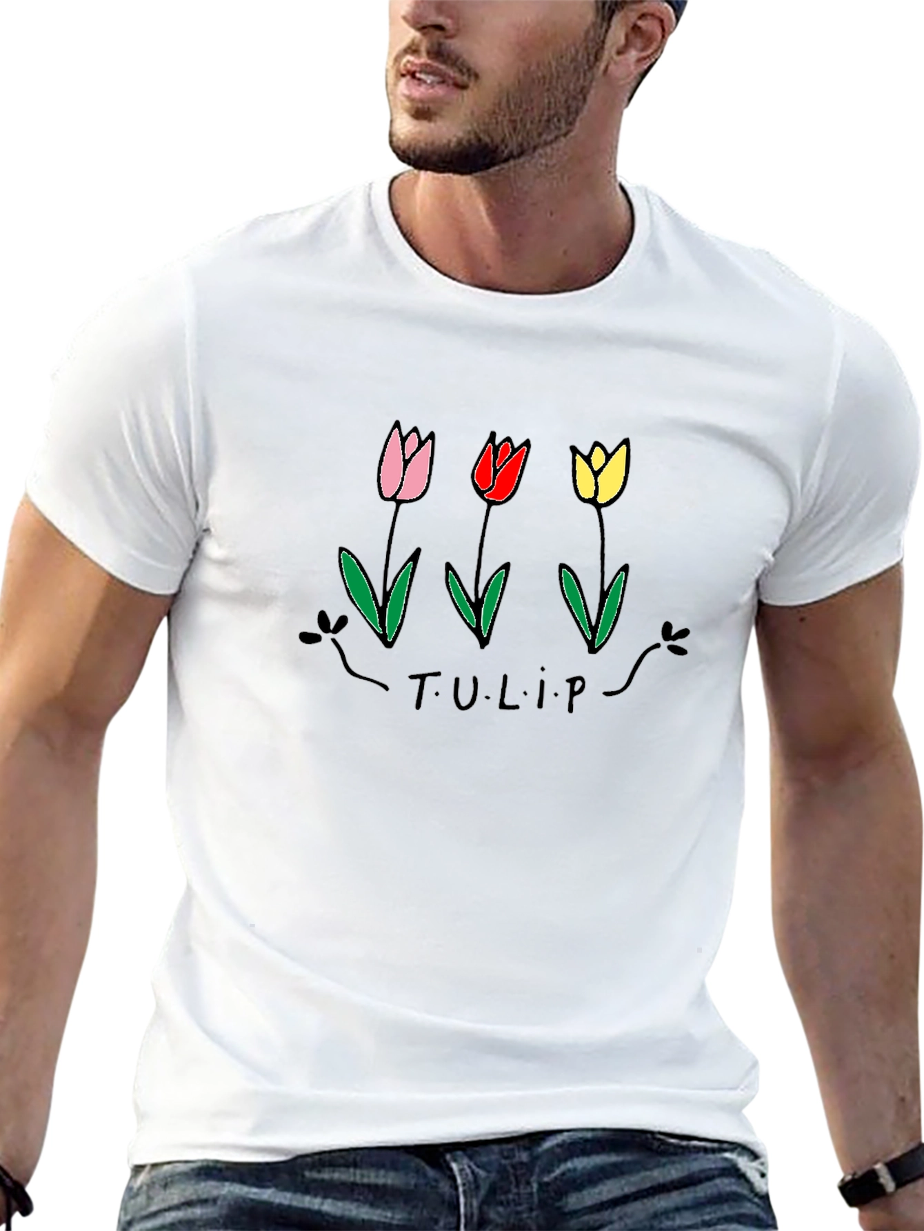 Tulip Graphic Black T-Shirt