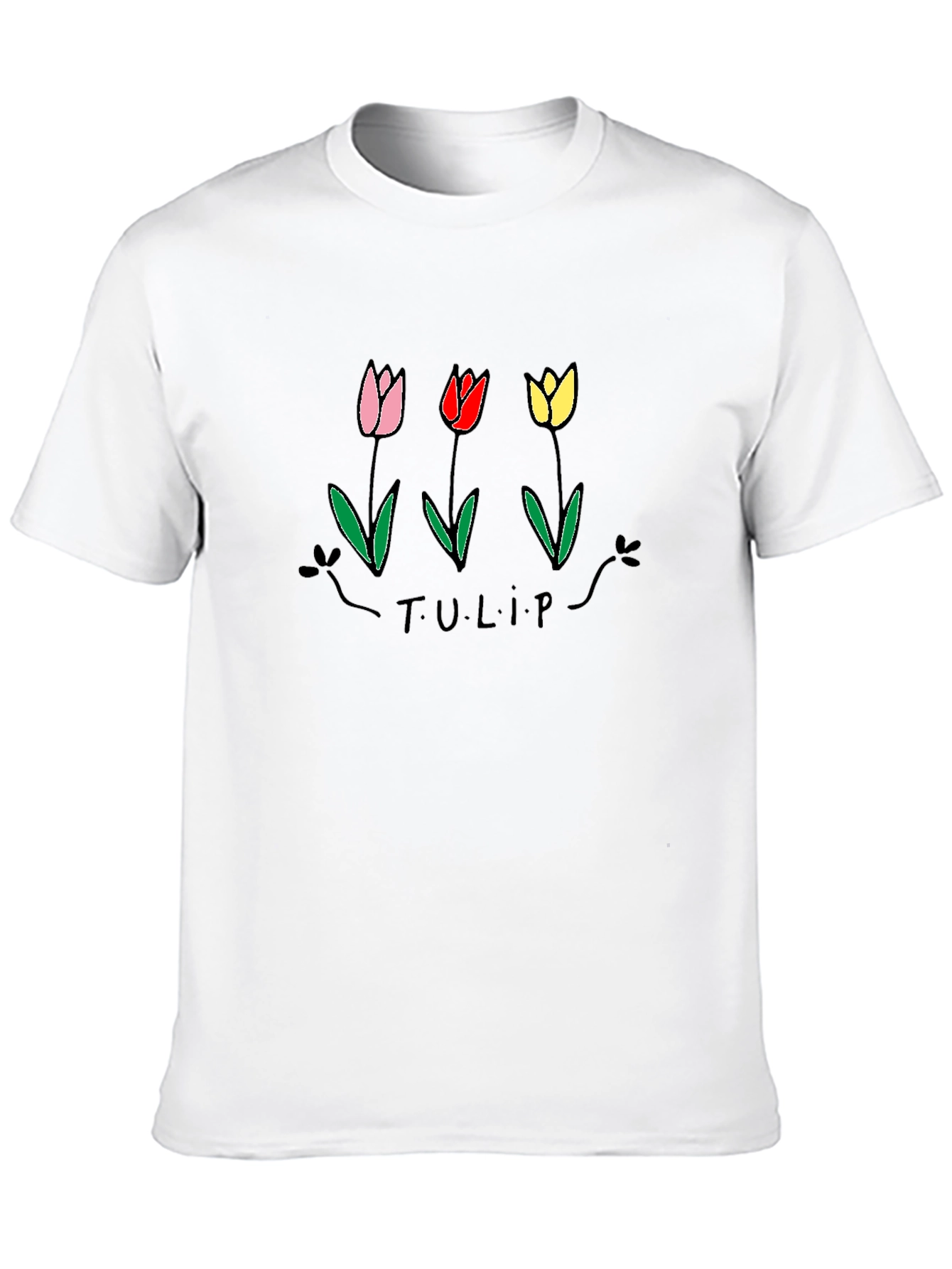 Tulip Graphic Black T-Shirt