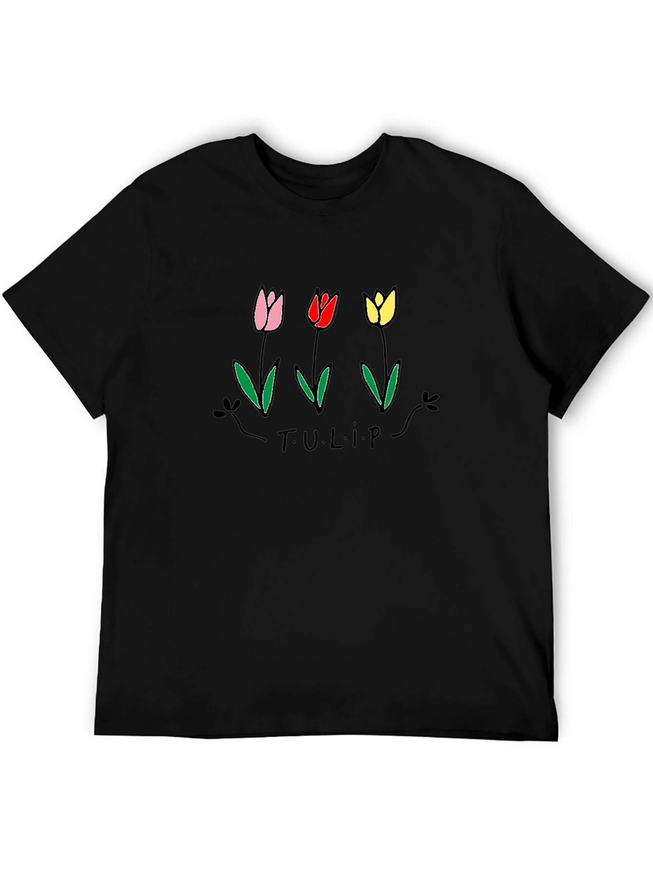 Tulip Graphic Black T-Shirt