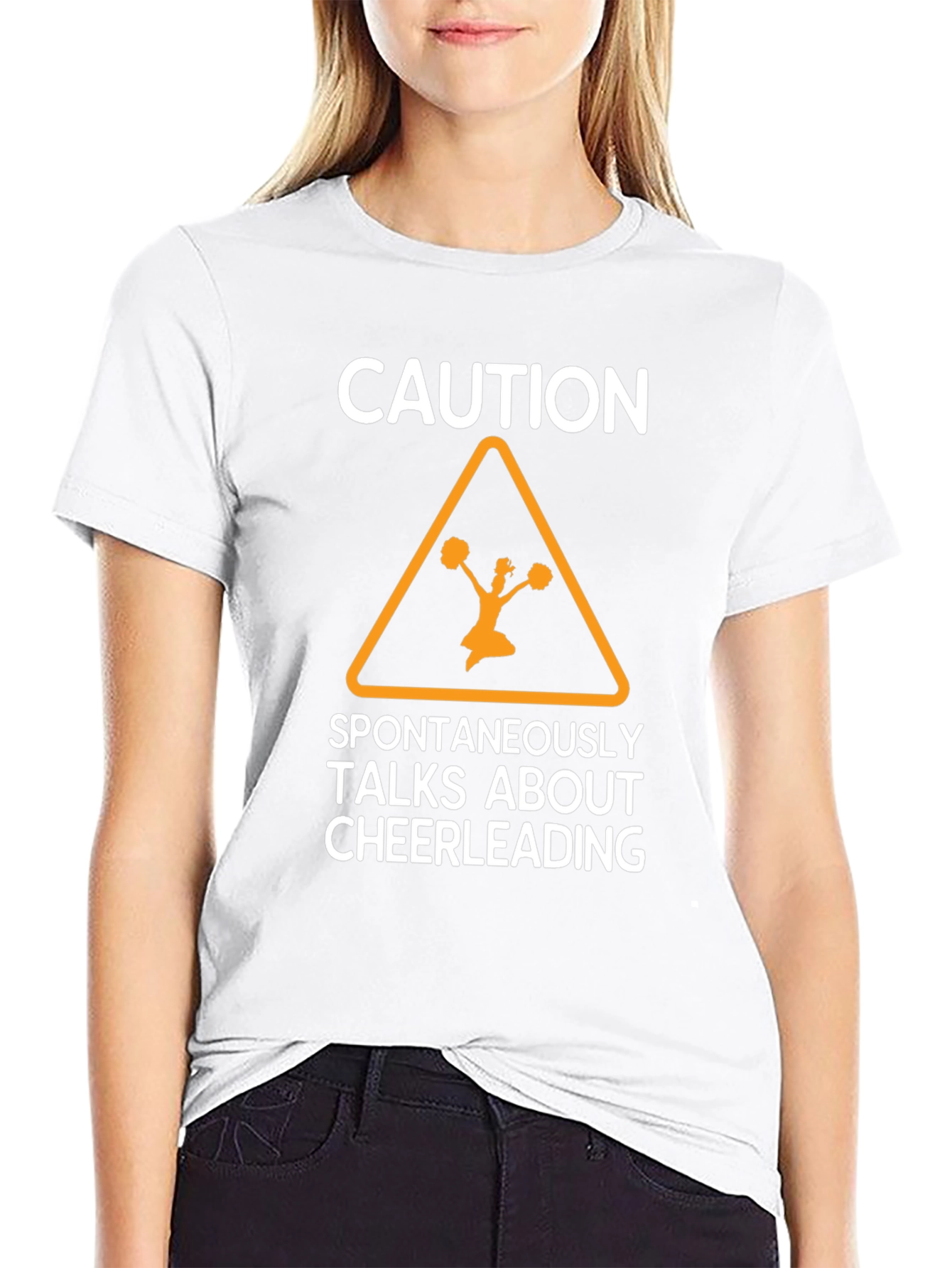 Caution Cheerleading Graphic Tee