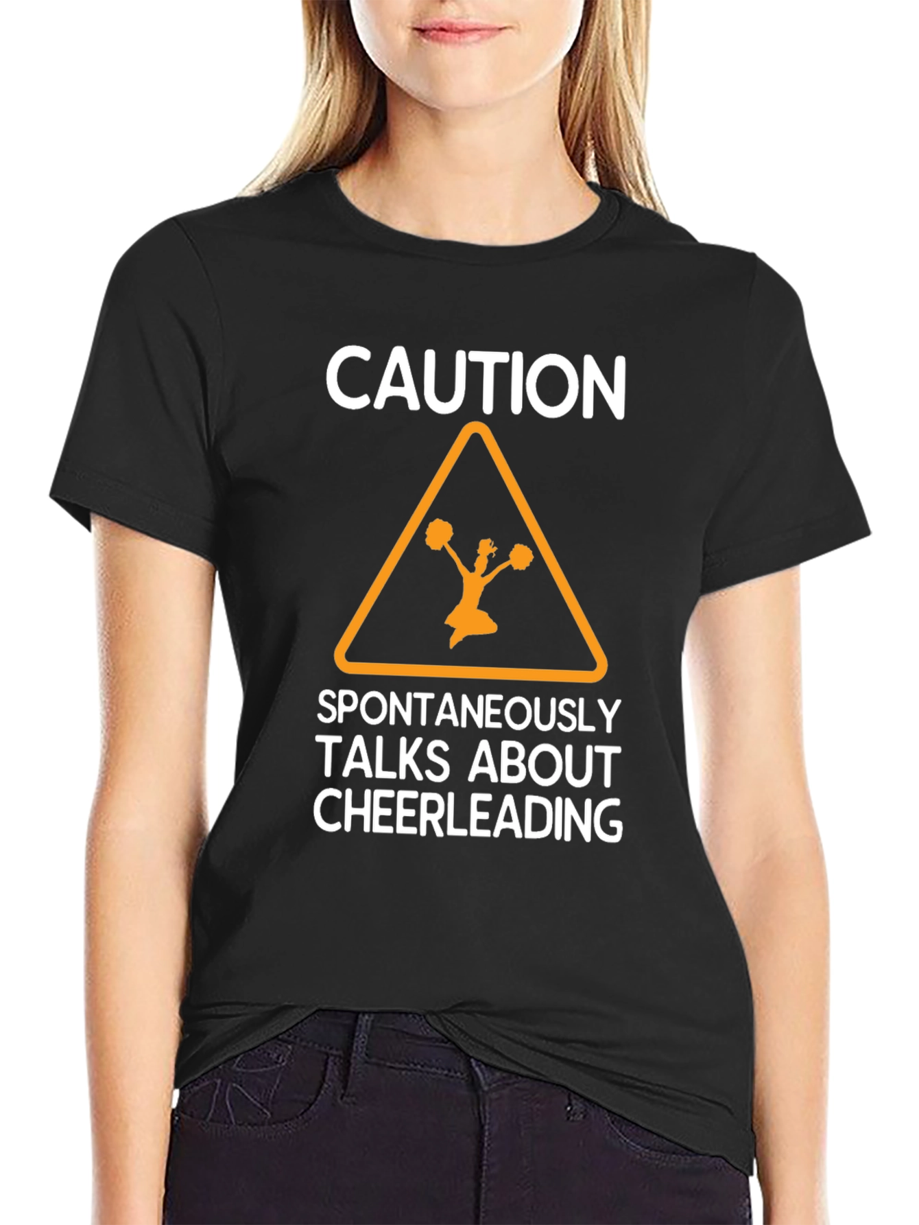 Caution Cheerleading Graphic Tee
