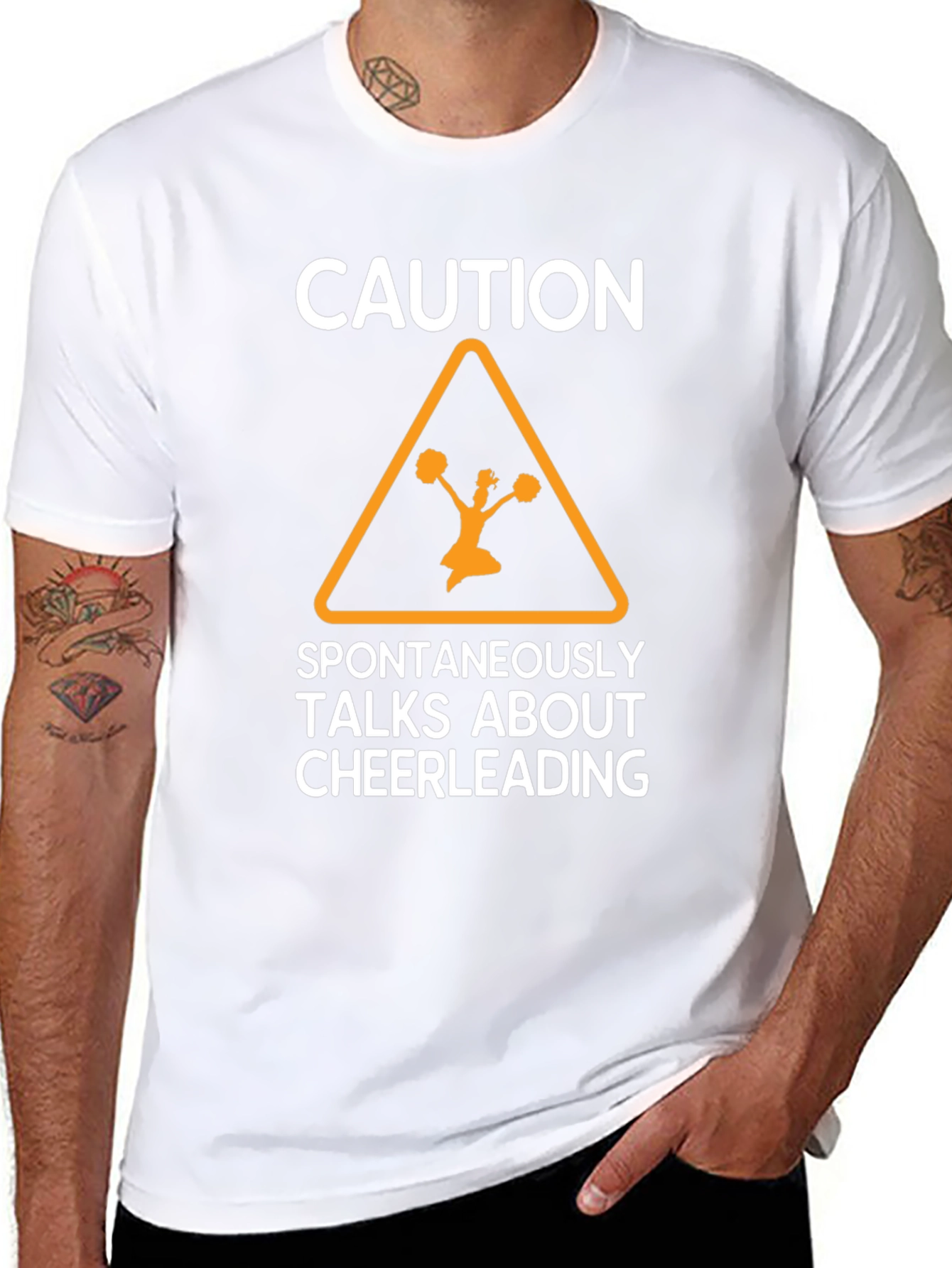 Caution Cheerleading Graphic Tee