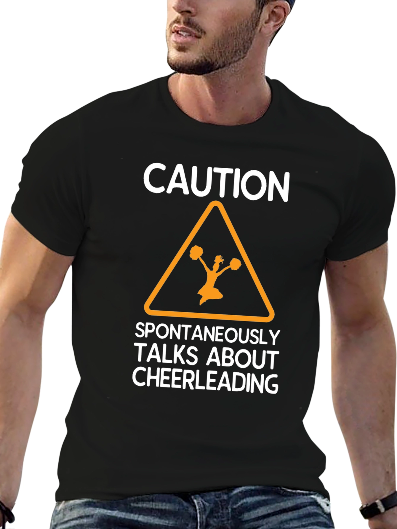 Caution Cheerleading Graphic Tee