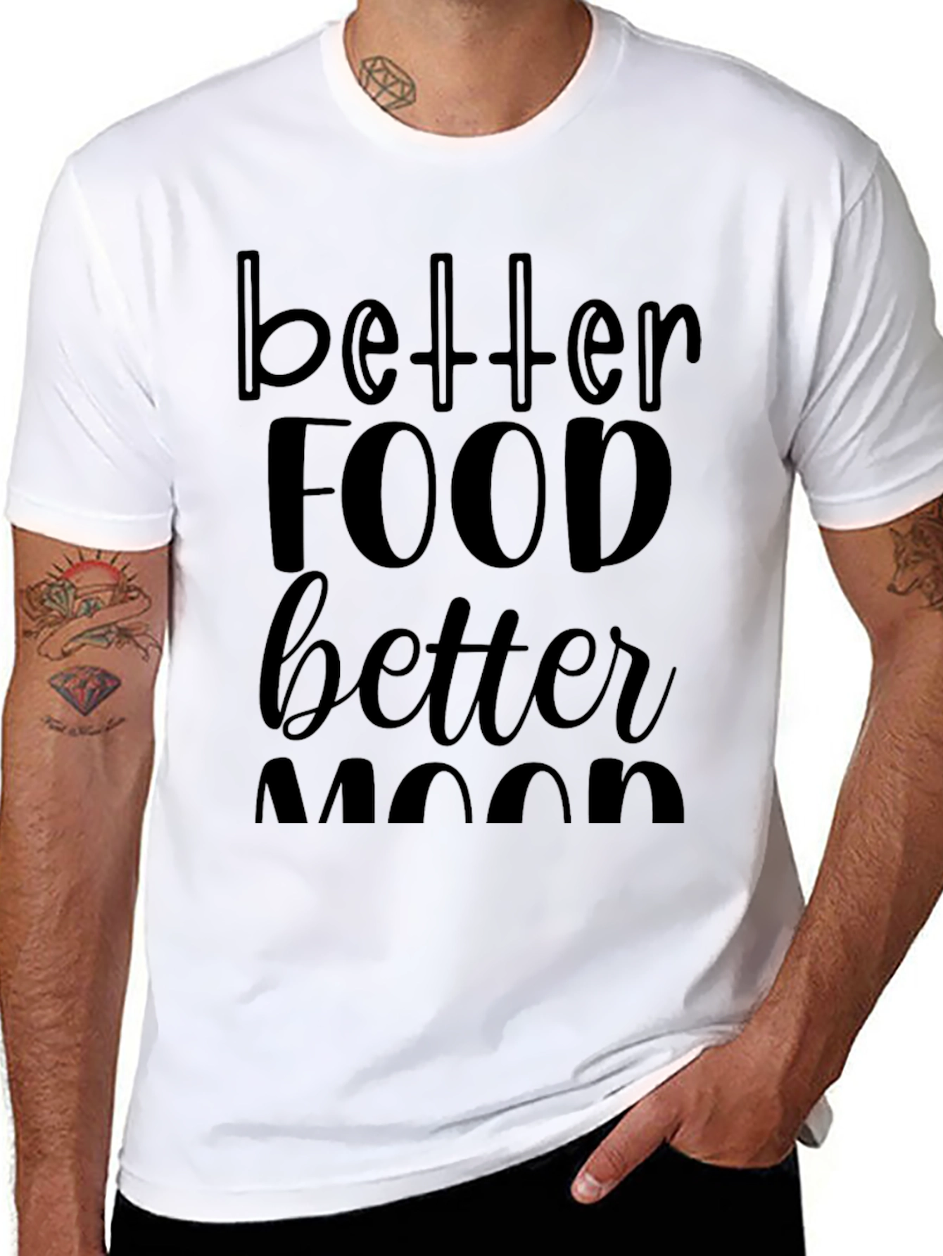 Better Food Better Mood Black T-Shirt