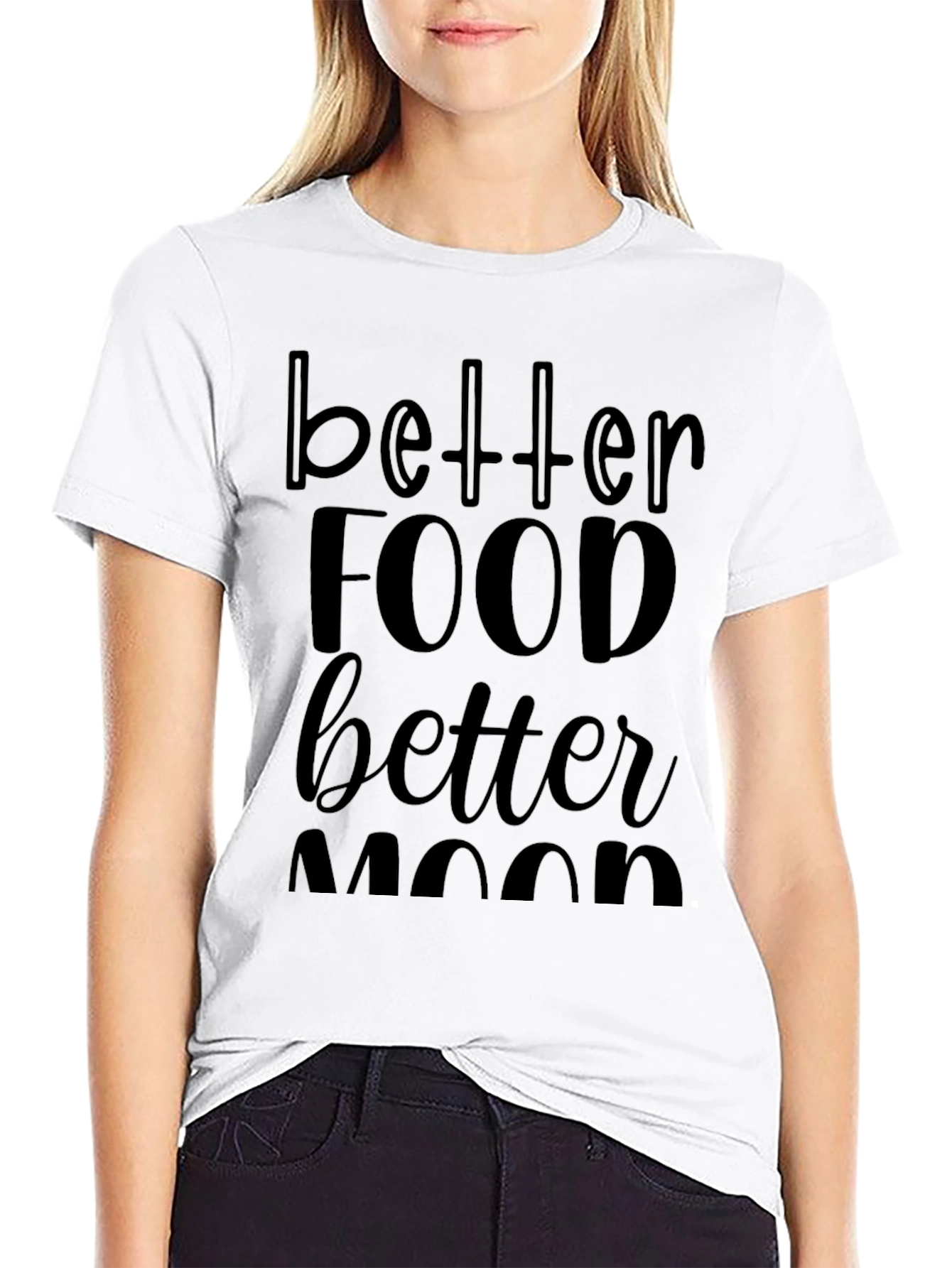 Better Food Better Mood Black T-Shirt
