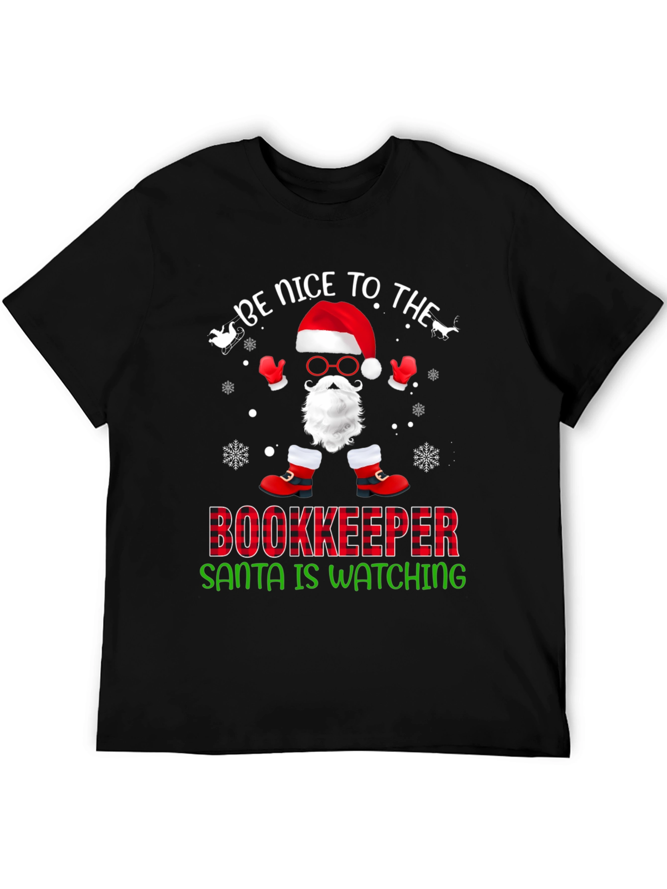 Be Nice To The Bookkeeper Santa T-Shirt