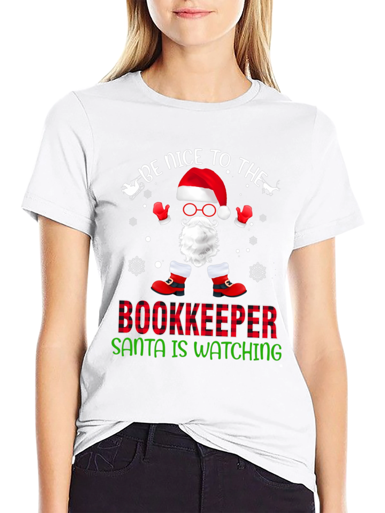 Be Nice To The Bookkeeper Santa T-Shirt