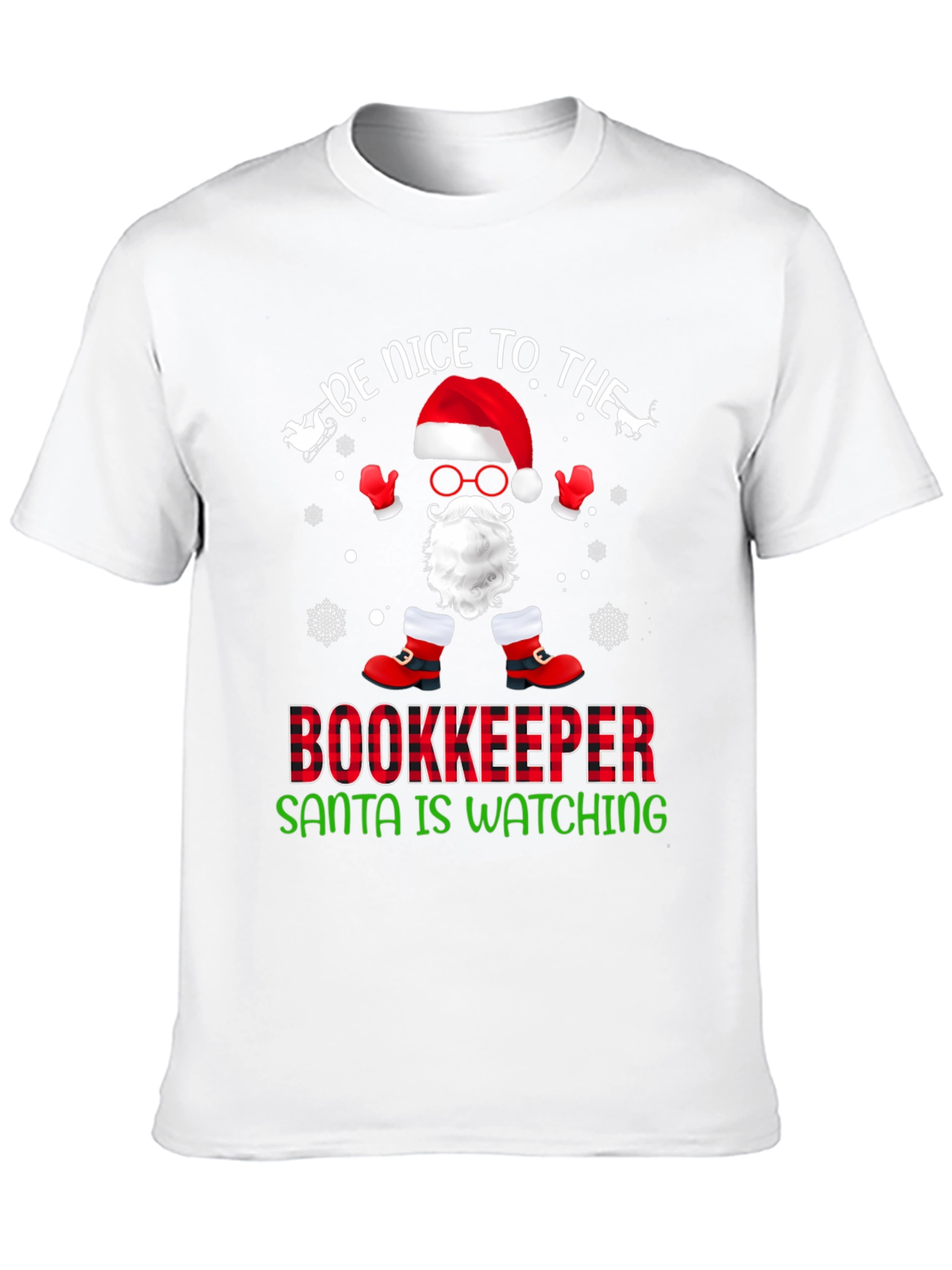Be Nice To The Bookkeeper Santa T-Shirt