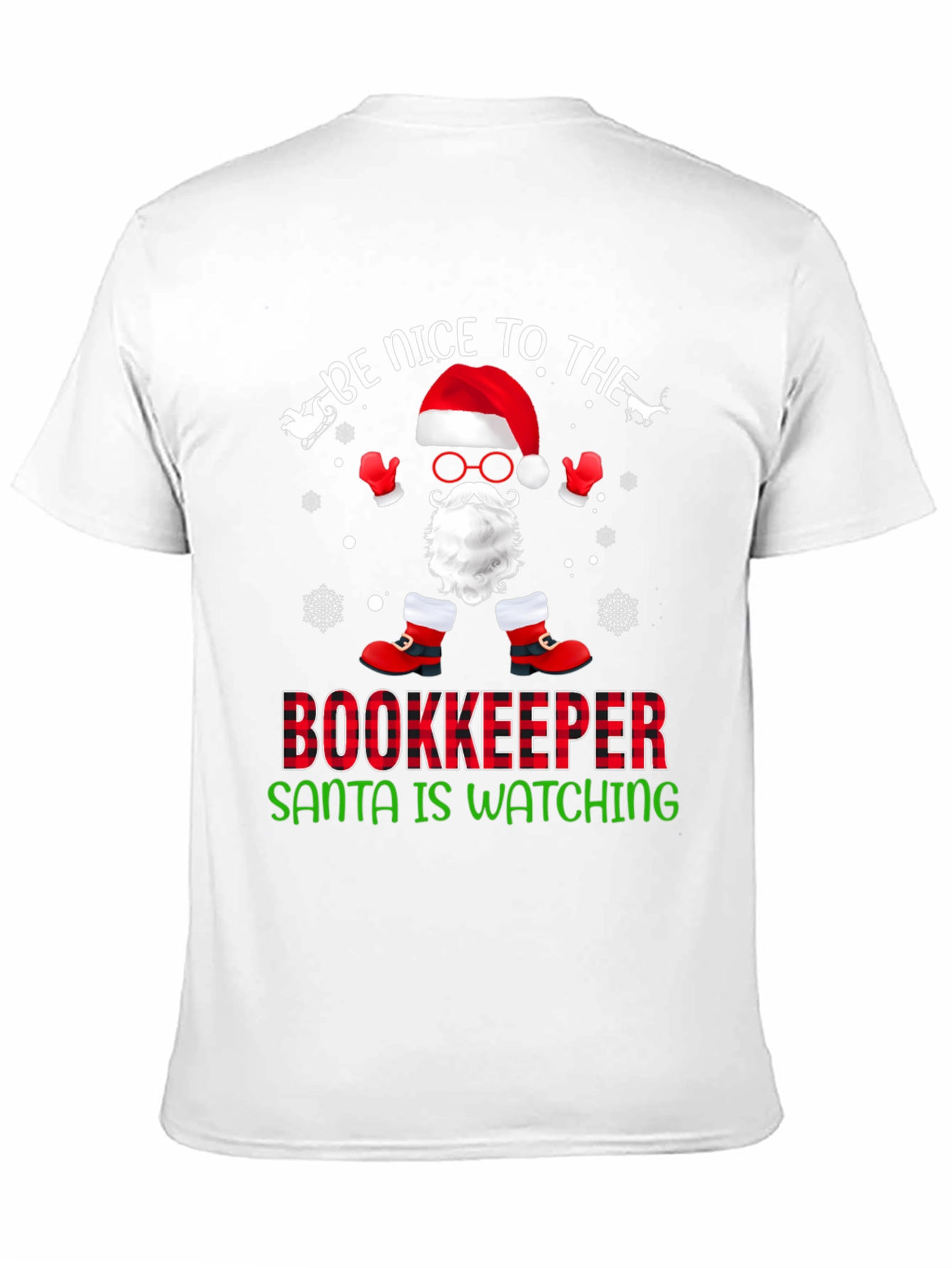 Be Nice To The Bookkeeper Santa T-Shirt