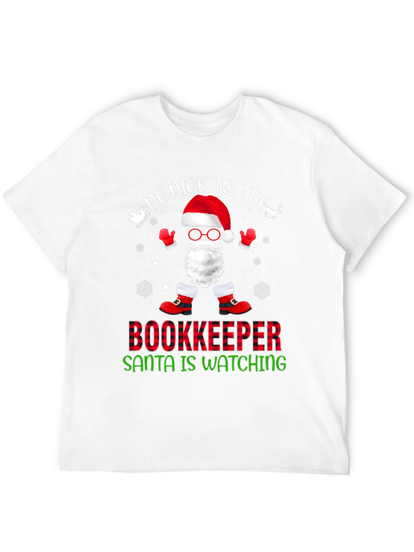 Be Nice To The Bookkeeper Santa T-Shirt
