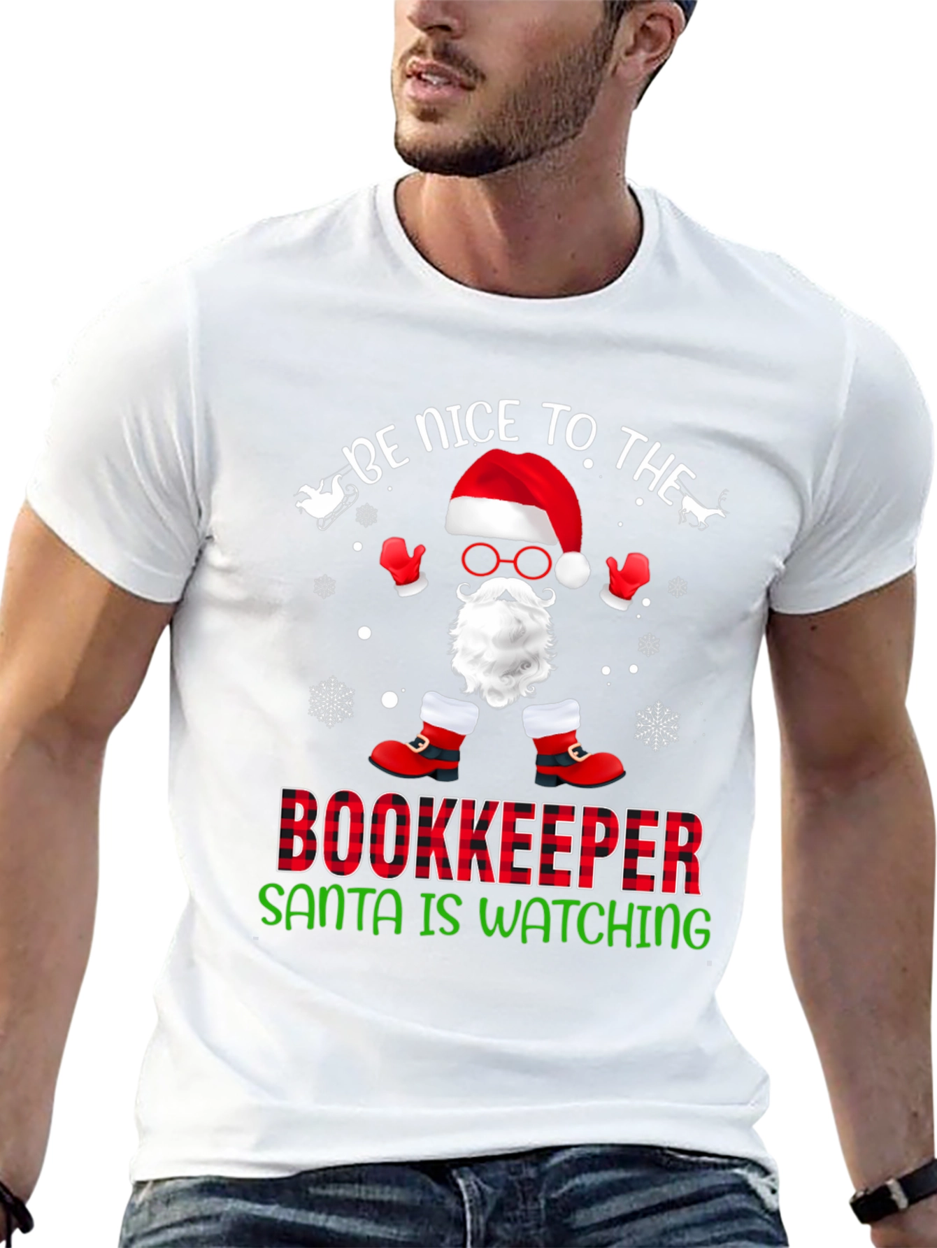 Be Nice To The Bookkeeper Santa T-Shirt