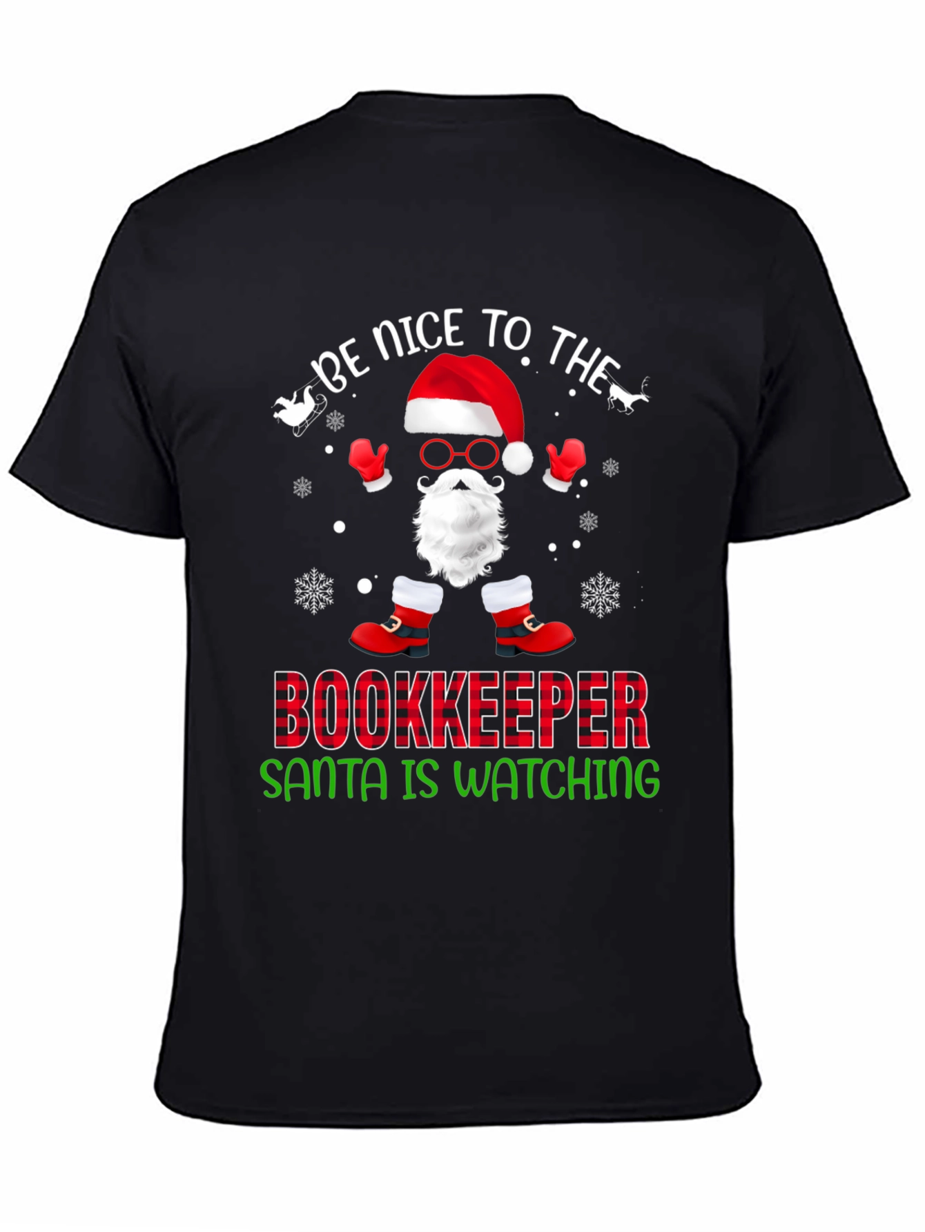 Be Nice To The Bookkeeper Santa T-Shirt