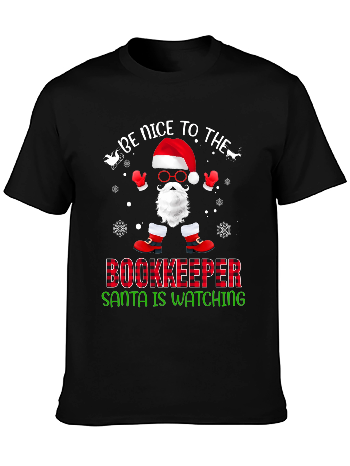 Be Nice To The Bookkeeper Santa T-Shirt