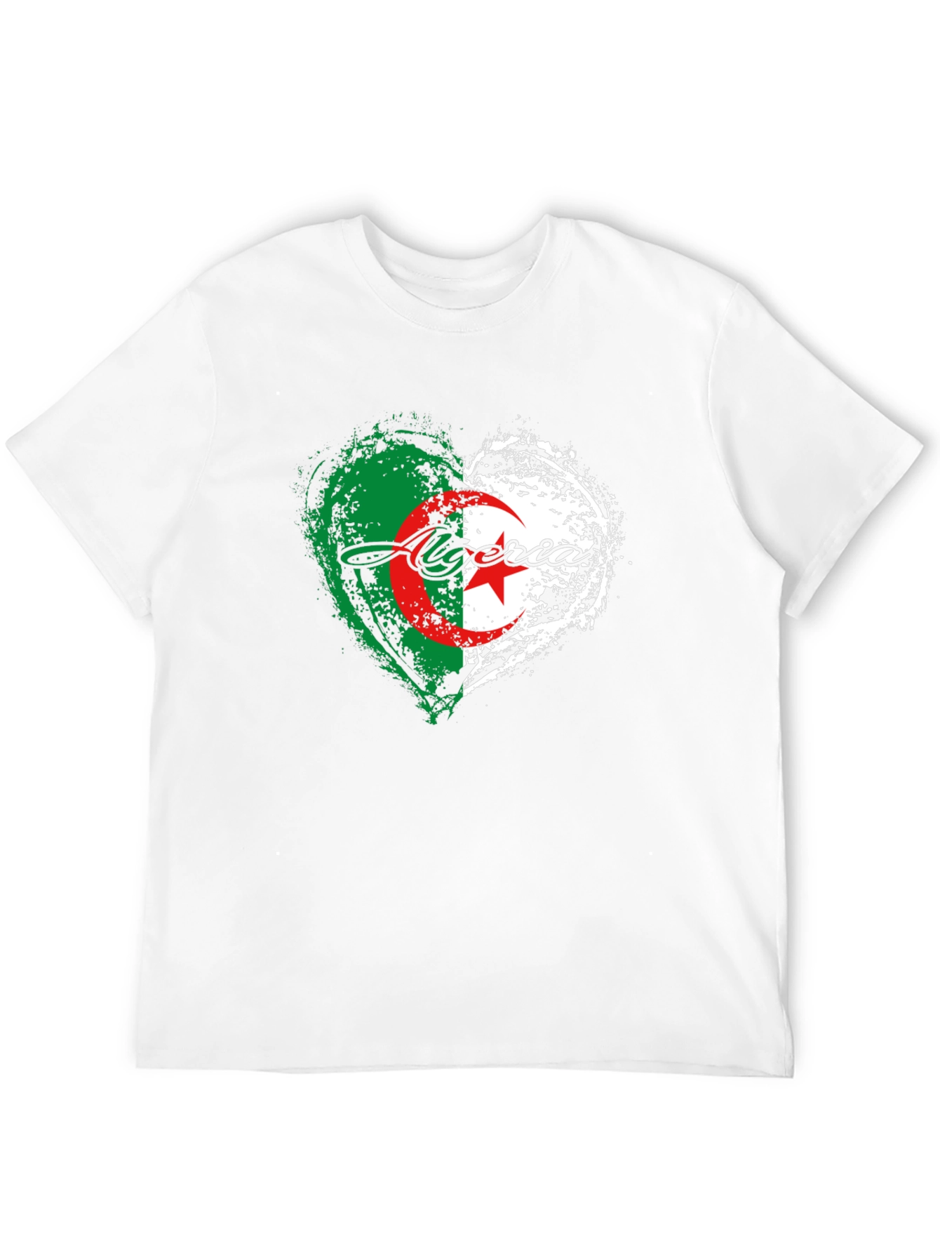 Algeria Flag Heart T-Shirt -  Algerian Pride Tee