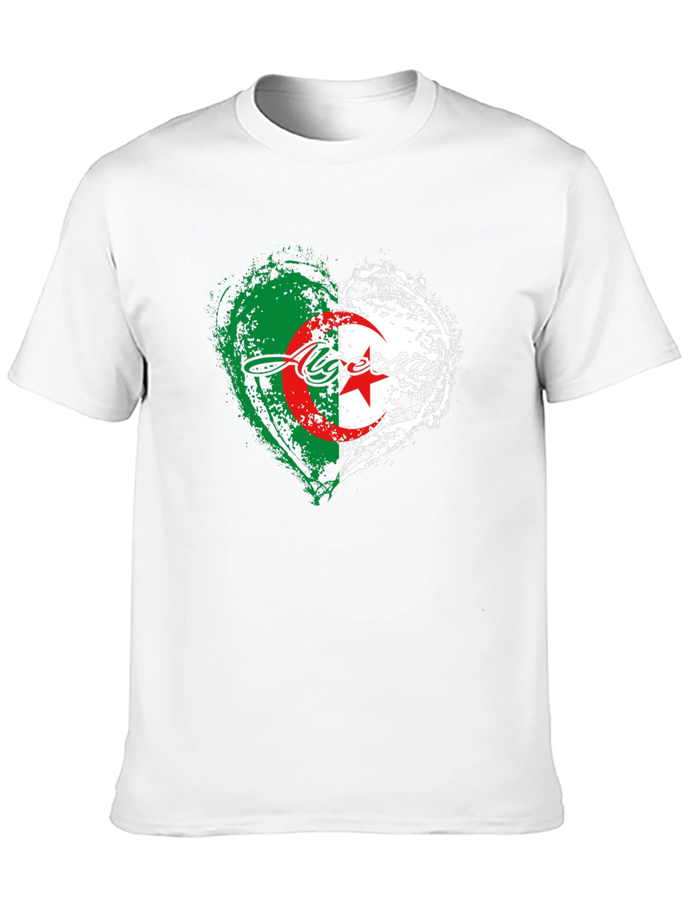 Algeria Flag Heart T-Shirt -  Algerian Pride Tee