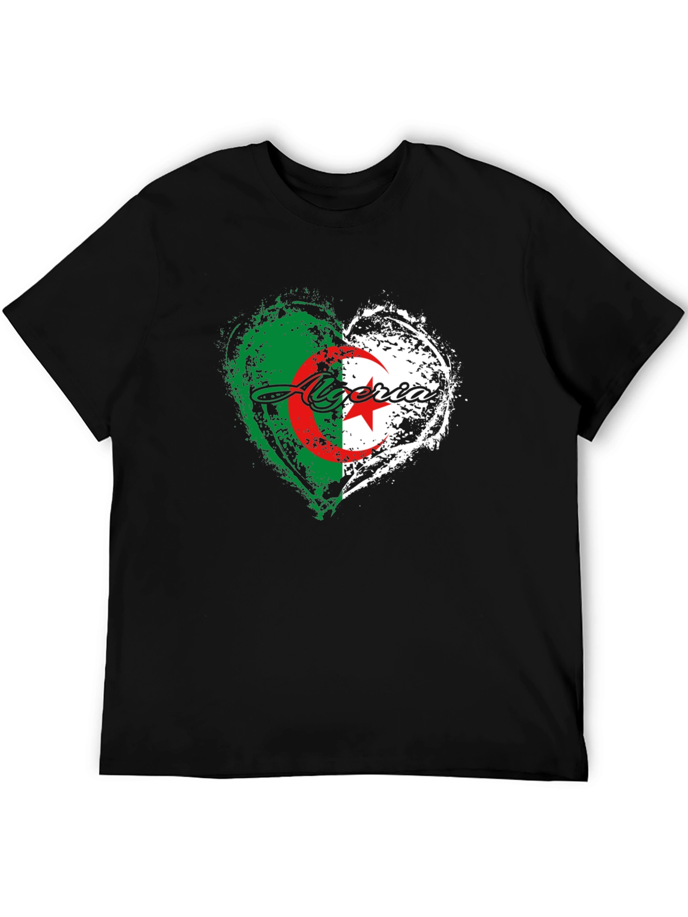 Algeria Flag Heart T-Shirt -  Algerian Pride Tee