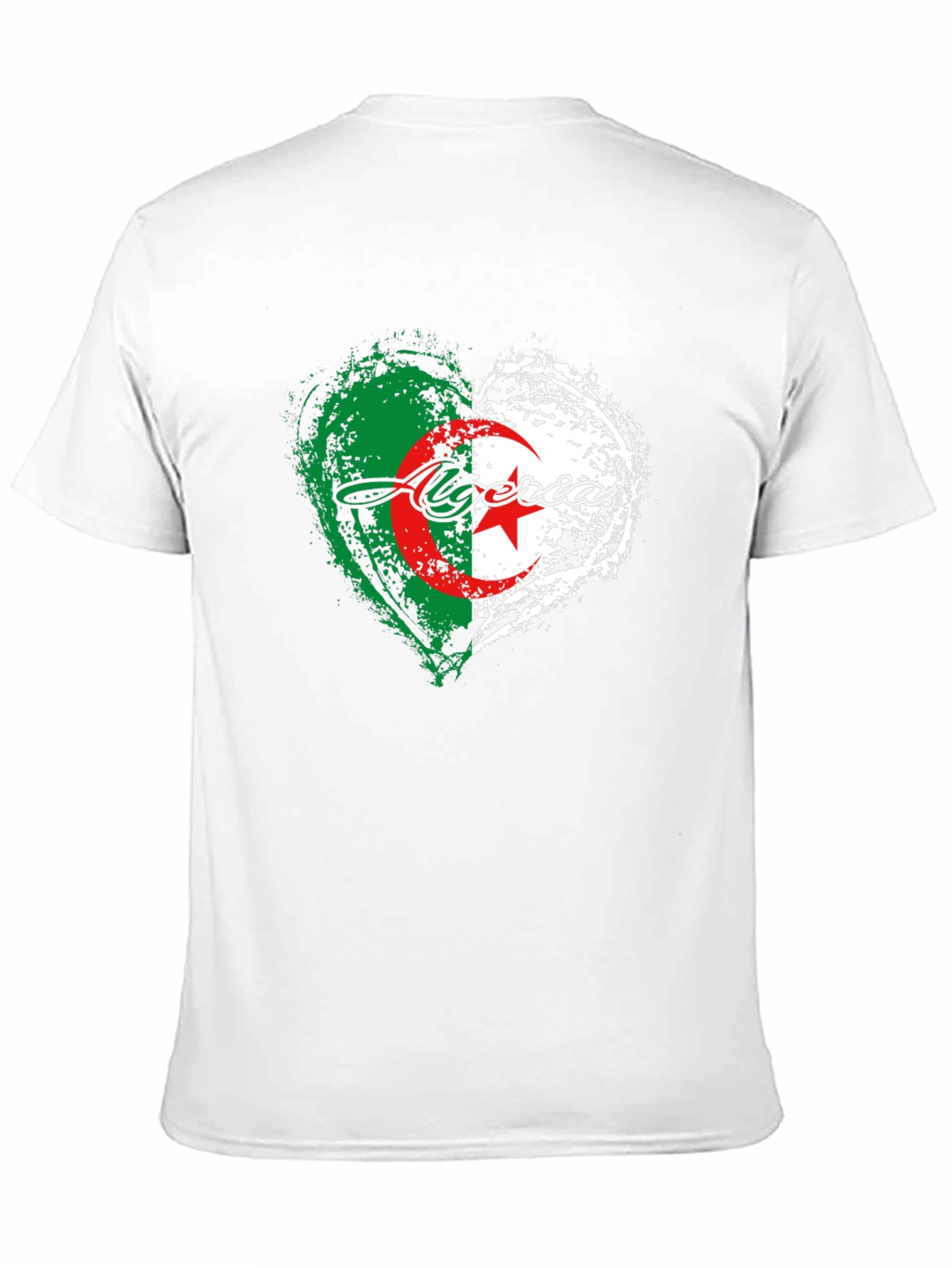 Algeria Flag Heart T-Shirt -  Algerian Pride Tee