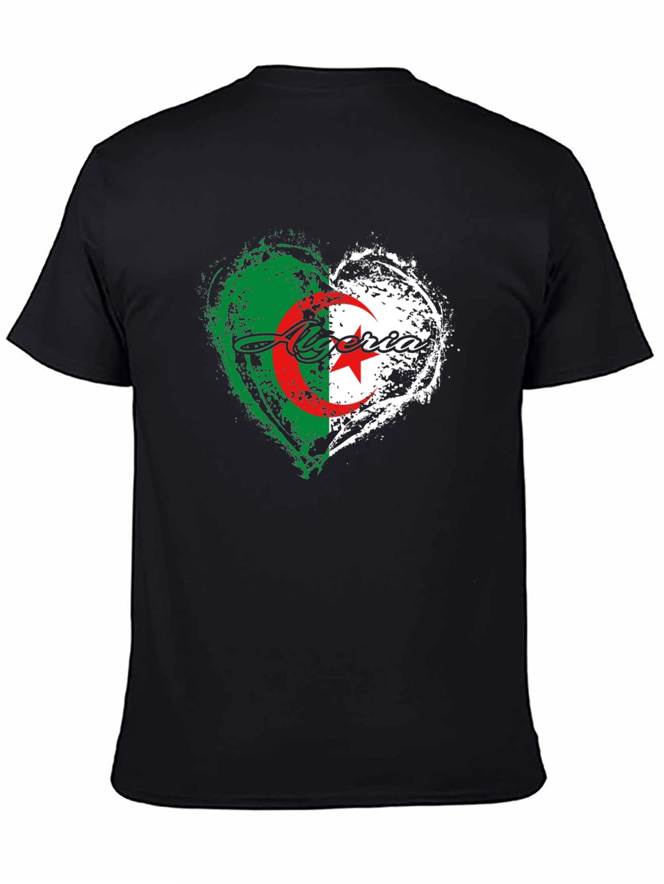 Algeria Flag Heart T-Shirt -  Algerian Pride Tee