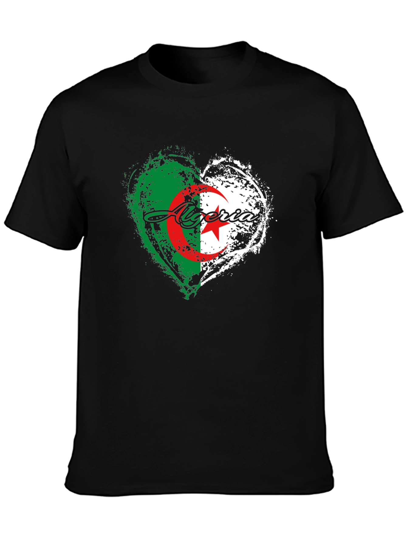 Algeria Flag Heart T-Shirt -  Algerian Pride Tee