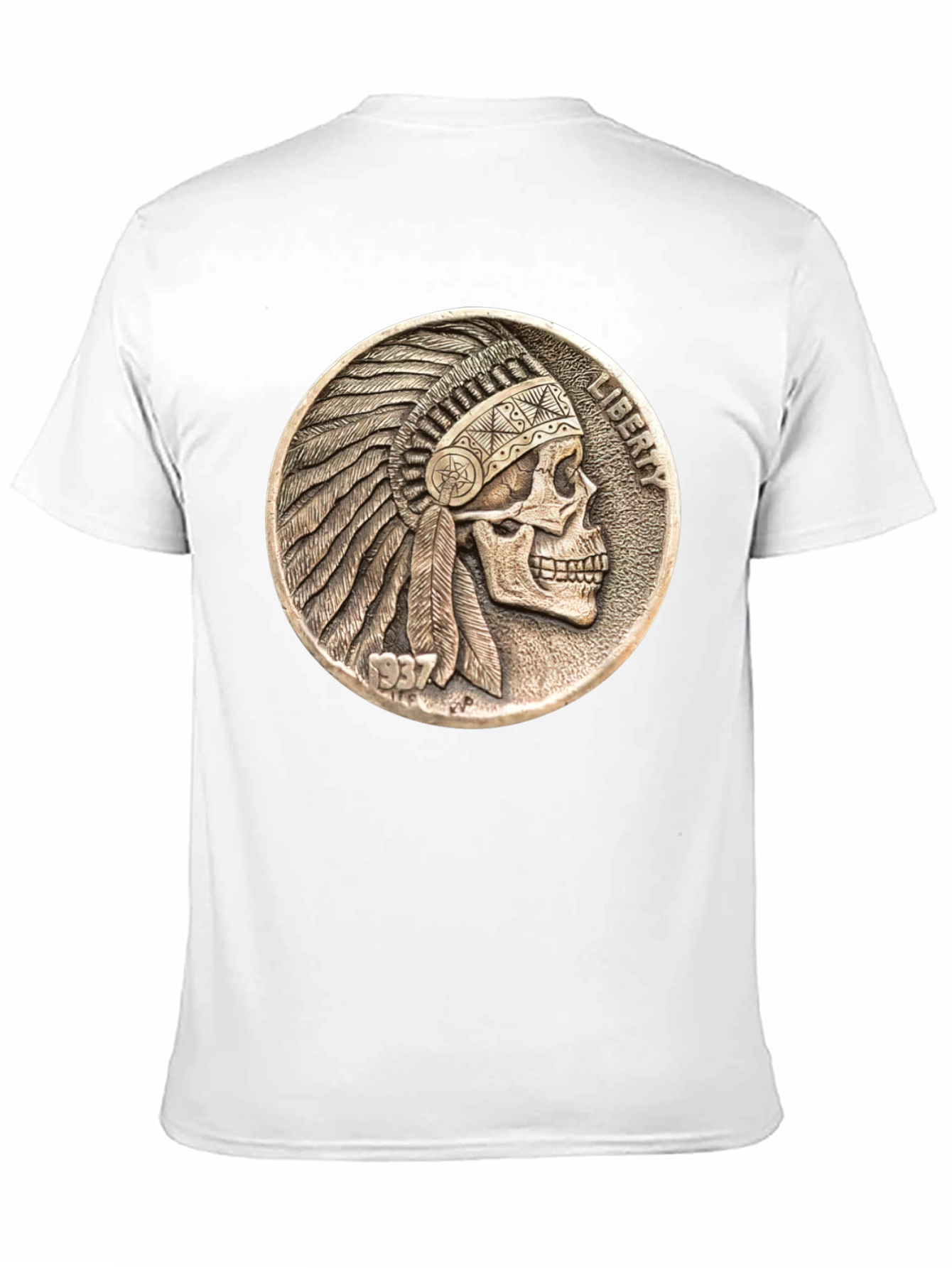 Skull Indian Chief Coin Graphic Tee