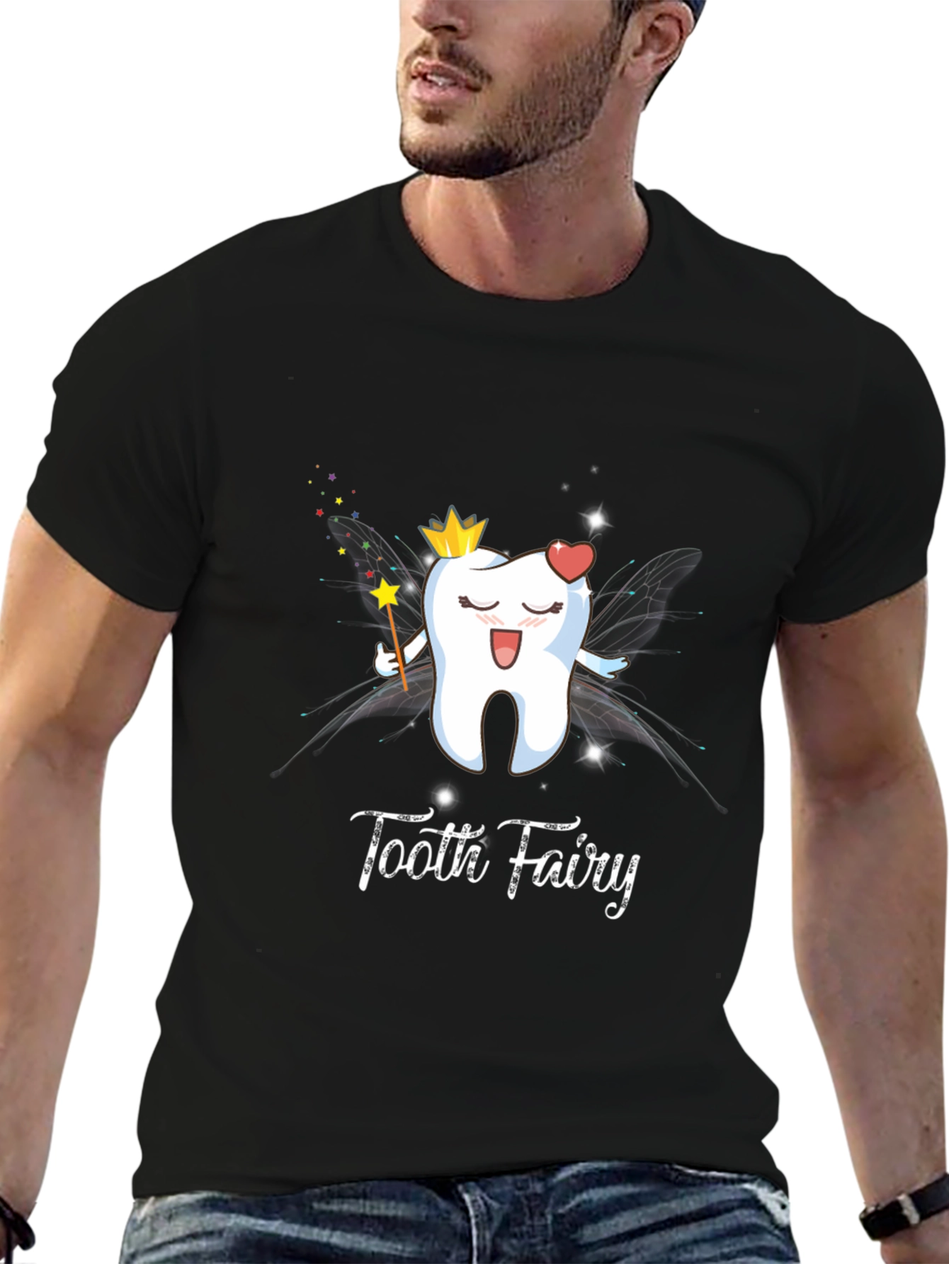 Tooth Fairy Graphic Tee - Black Cotton T-Shirt
