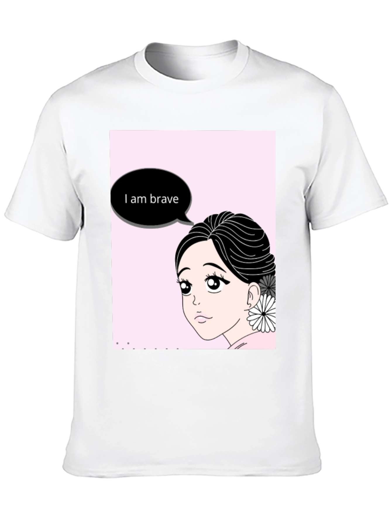 Brave Anime Girl Black T-Shirt