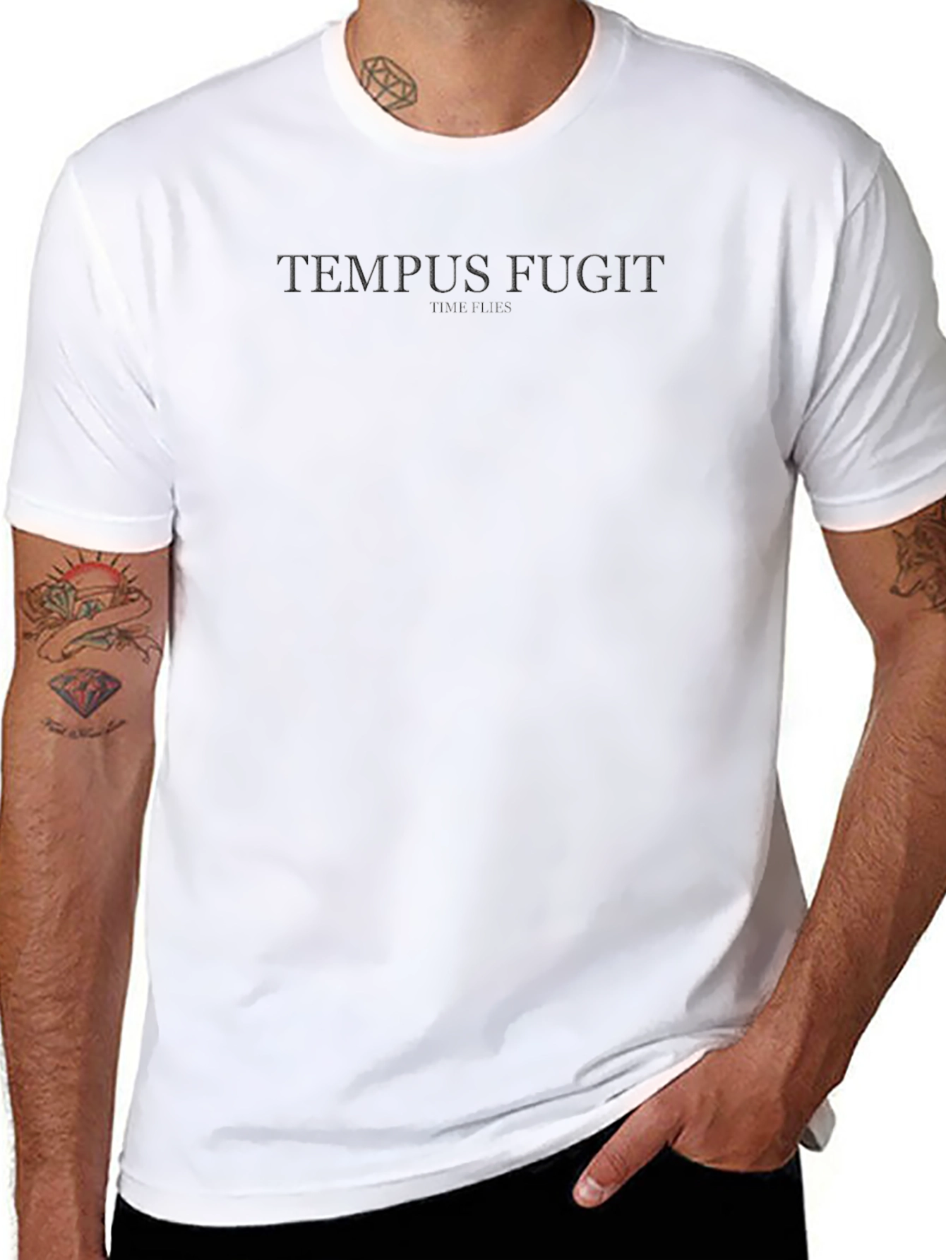Tempus Fugit Black T-Shirt - Time Flies