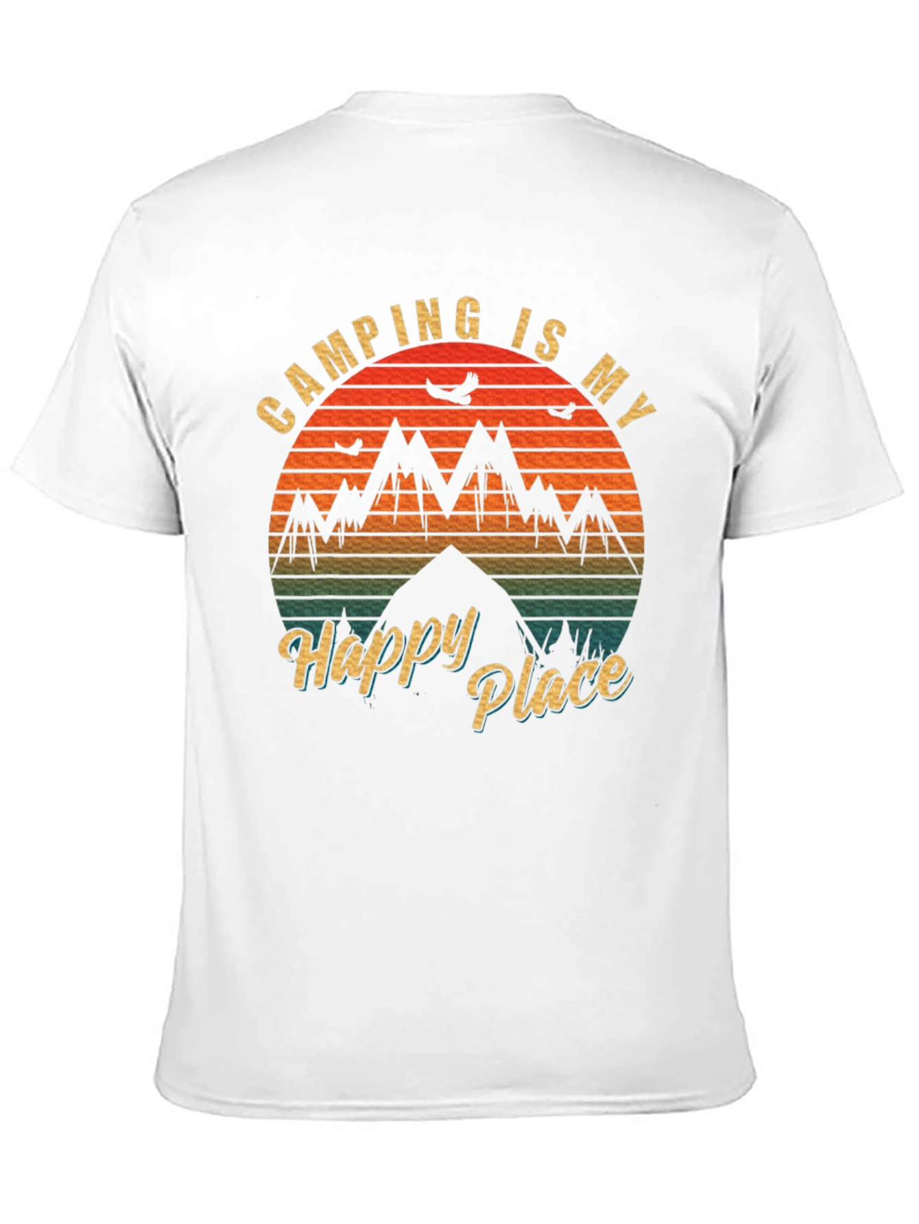 Camping is My Happy Place Black T-Shirt