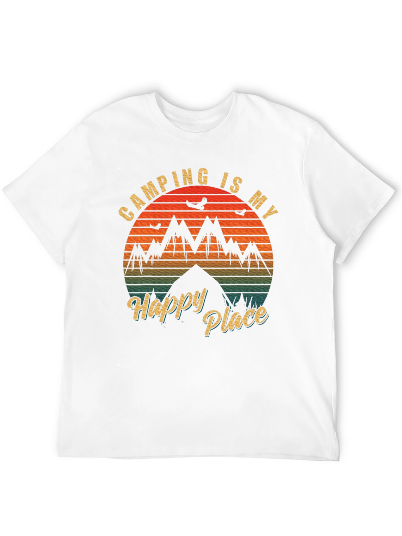 Camping is My Happy Place Black T-Shirt