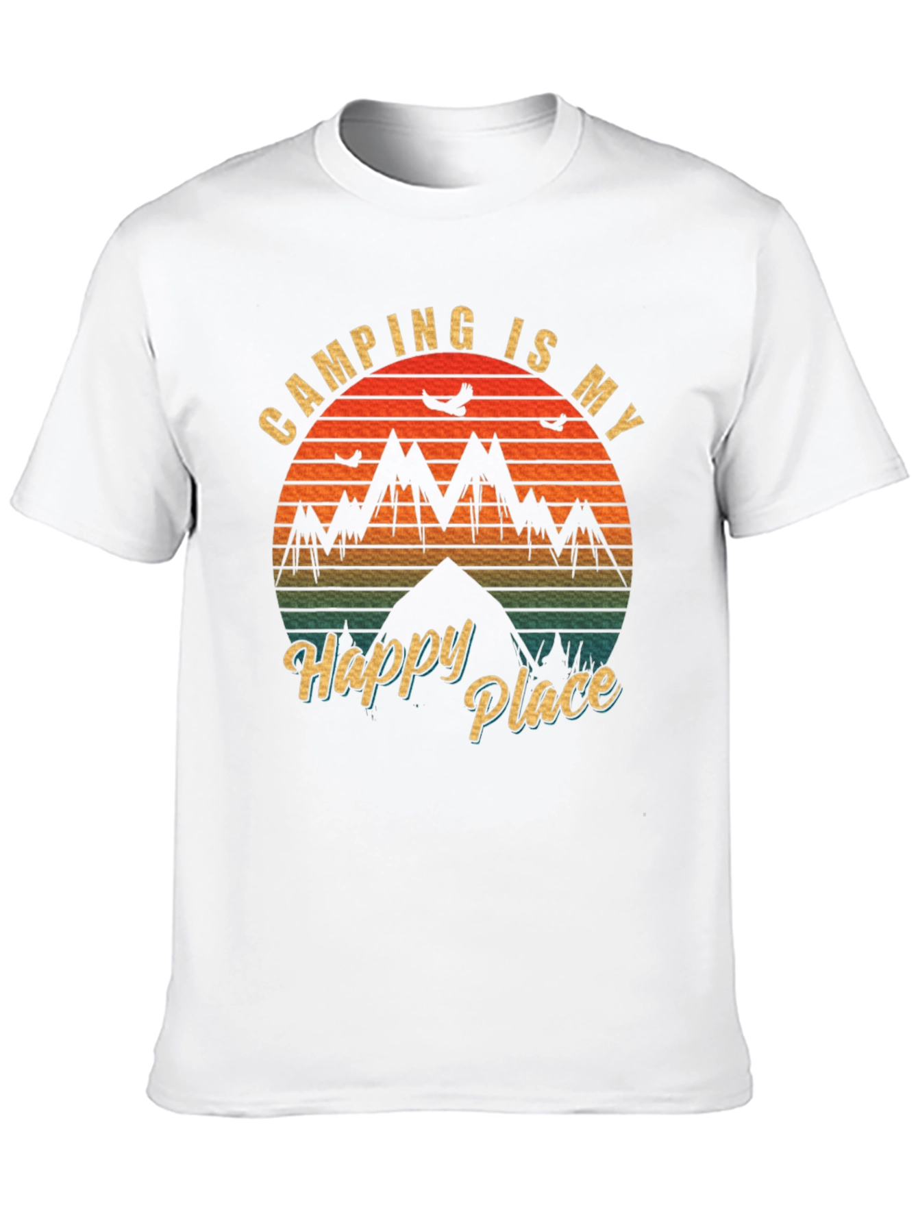 Camping is My Happy Place Black T-Shirt